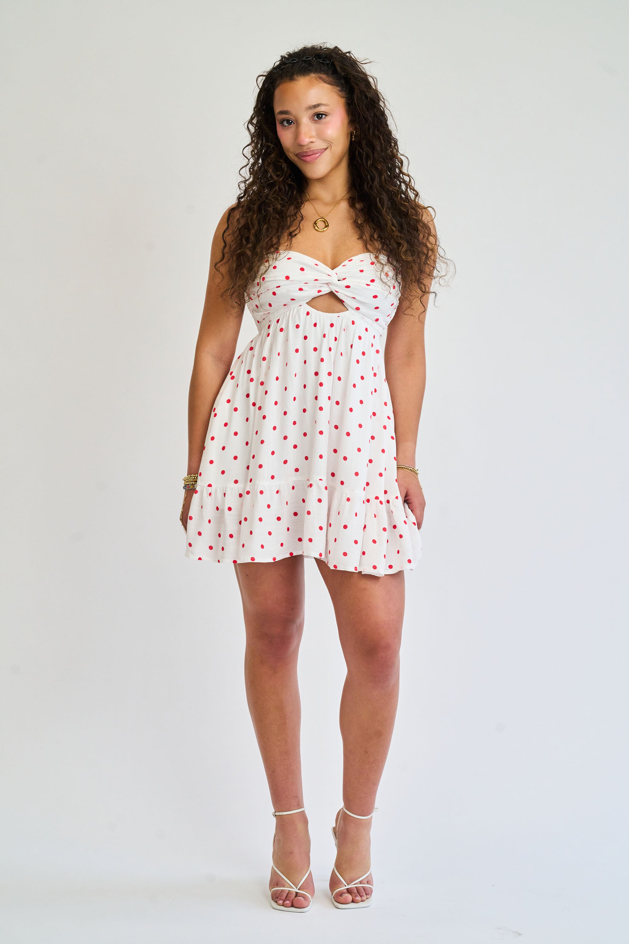 Summer Breeze Dress in Red Polka Dot