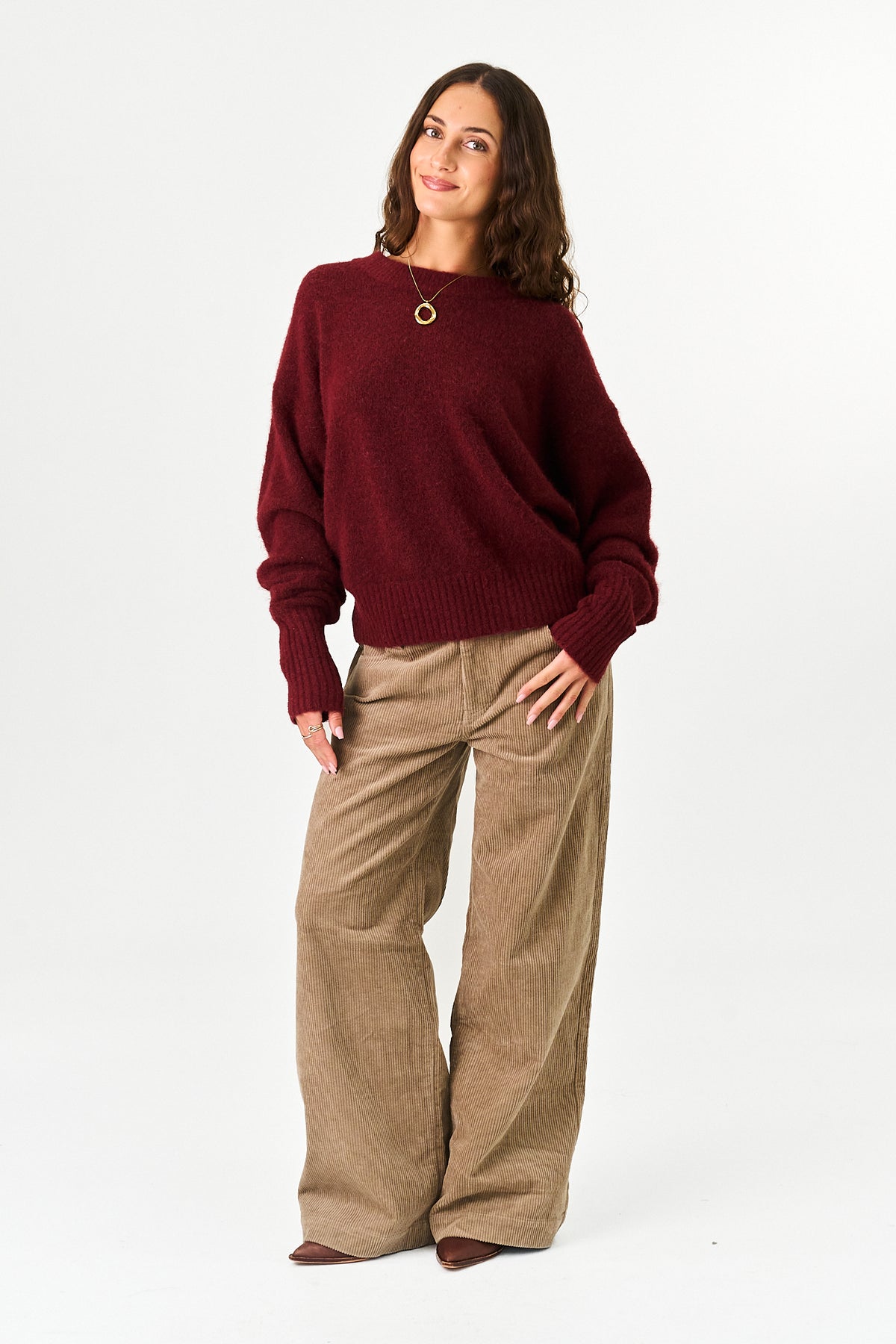 Maine Sweater in Burgundy