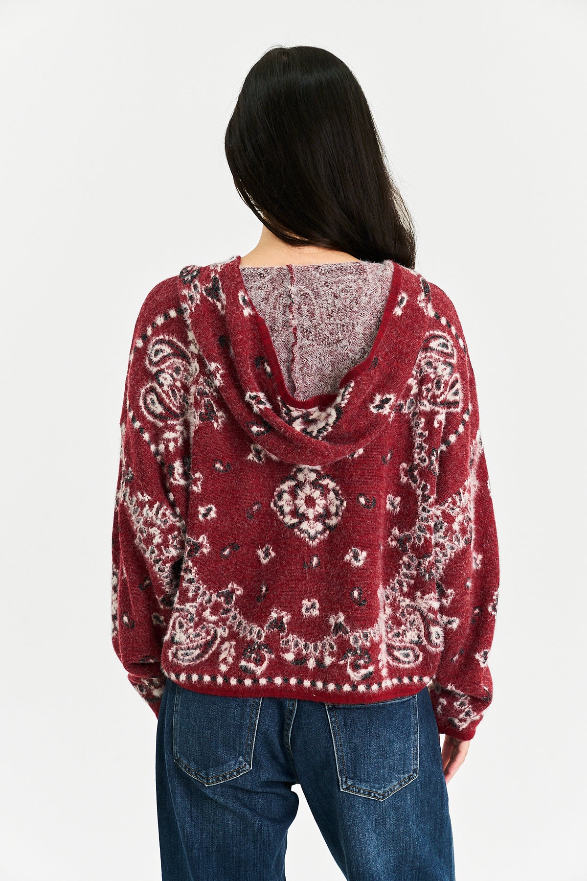 Paisley Days Zip Up in Cranberry