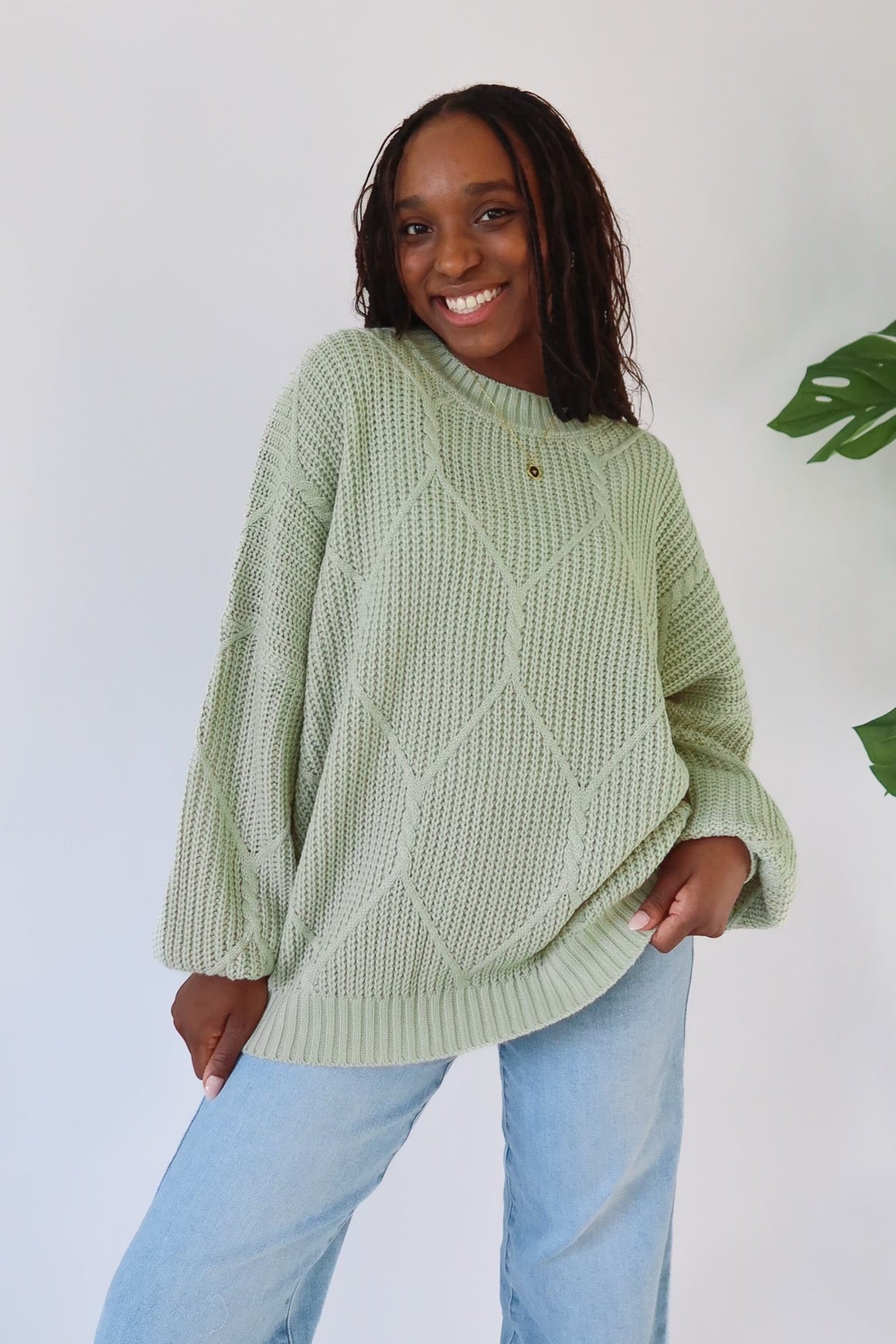 Logan Oversized Sweater in Sage