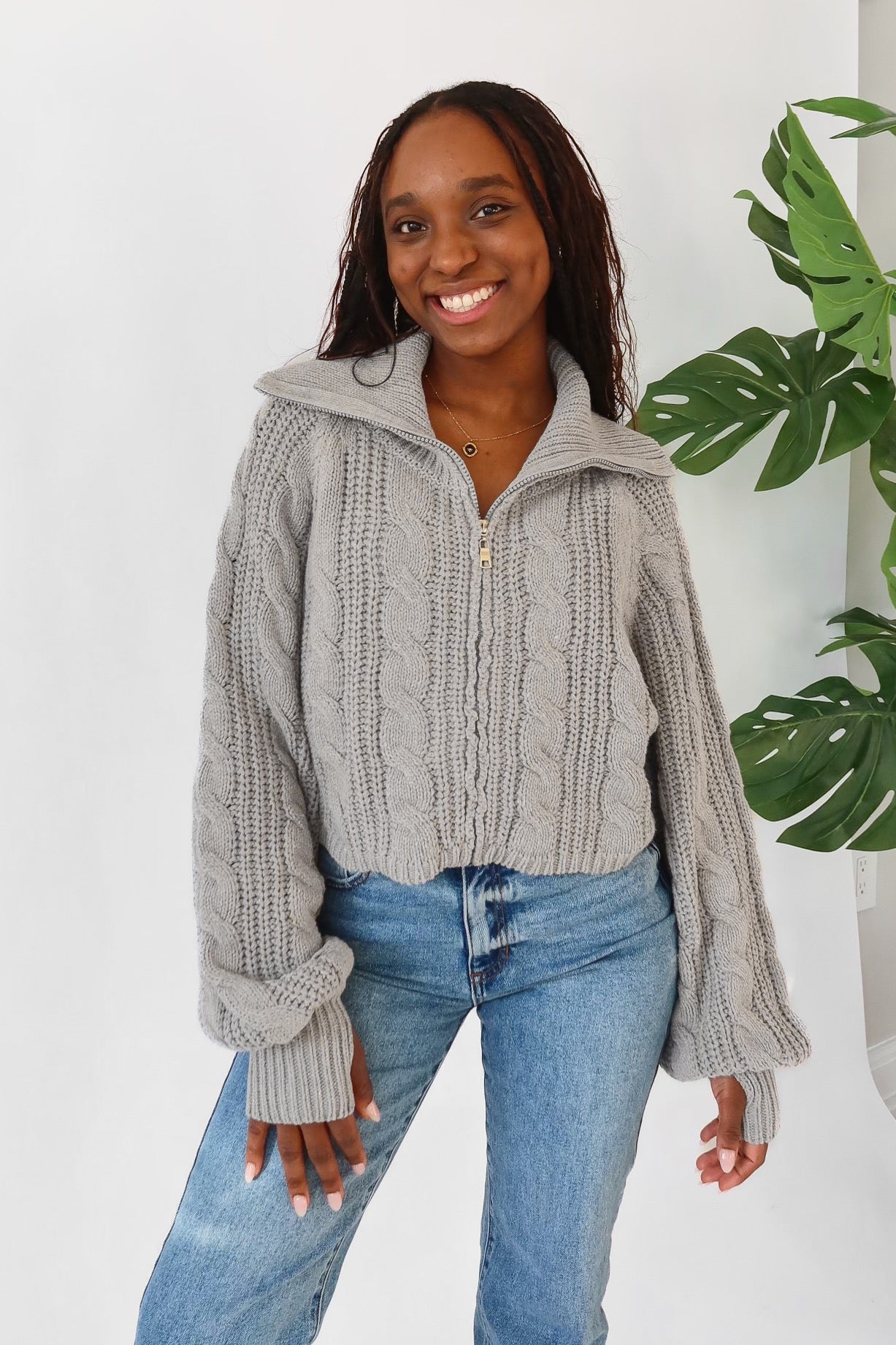 Women gray outlet sweater