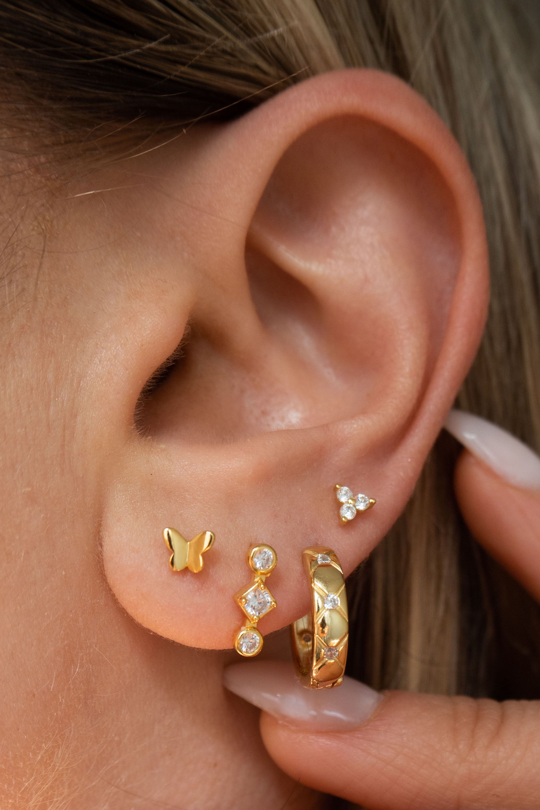 Mini Butterfly Studs in Gold