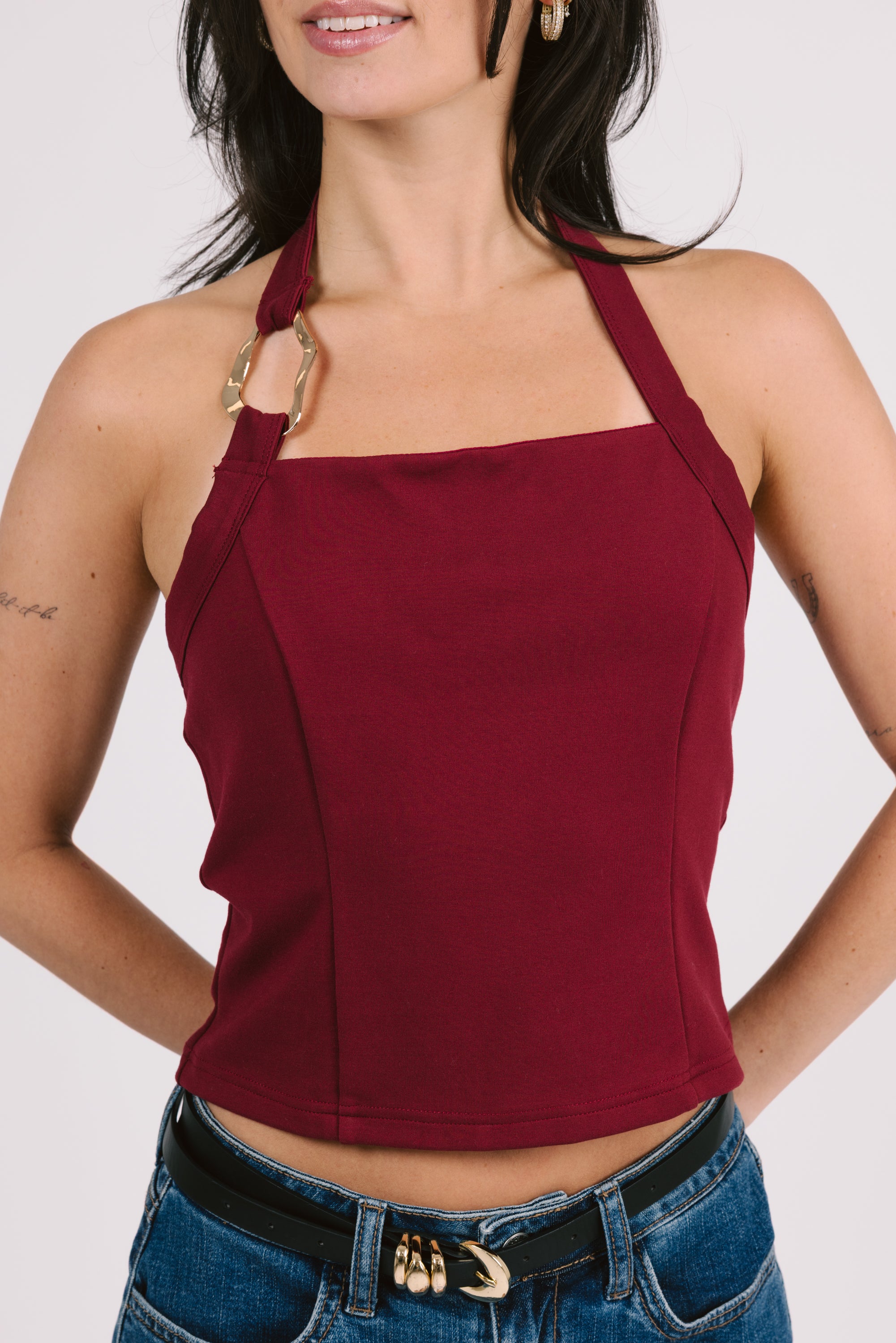 Inez Top in Burgundy