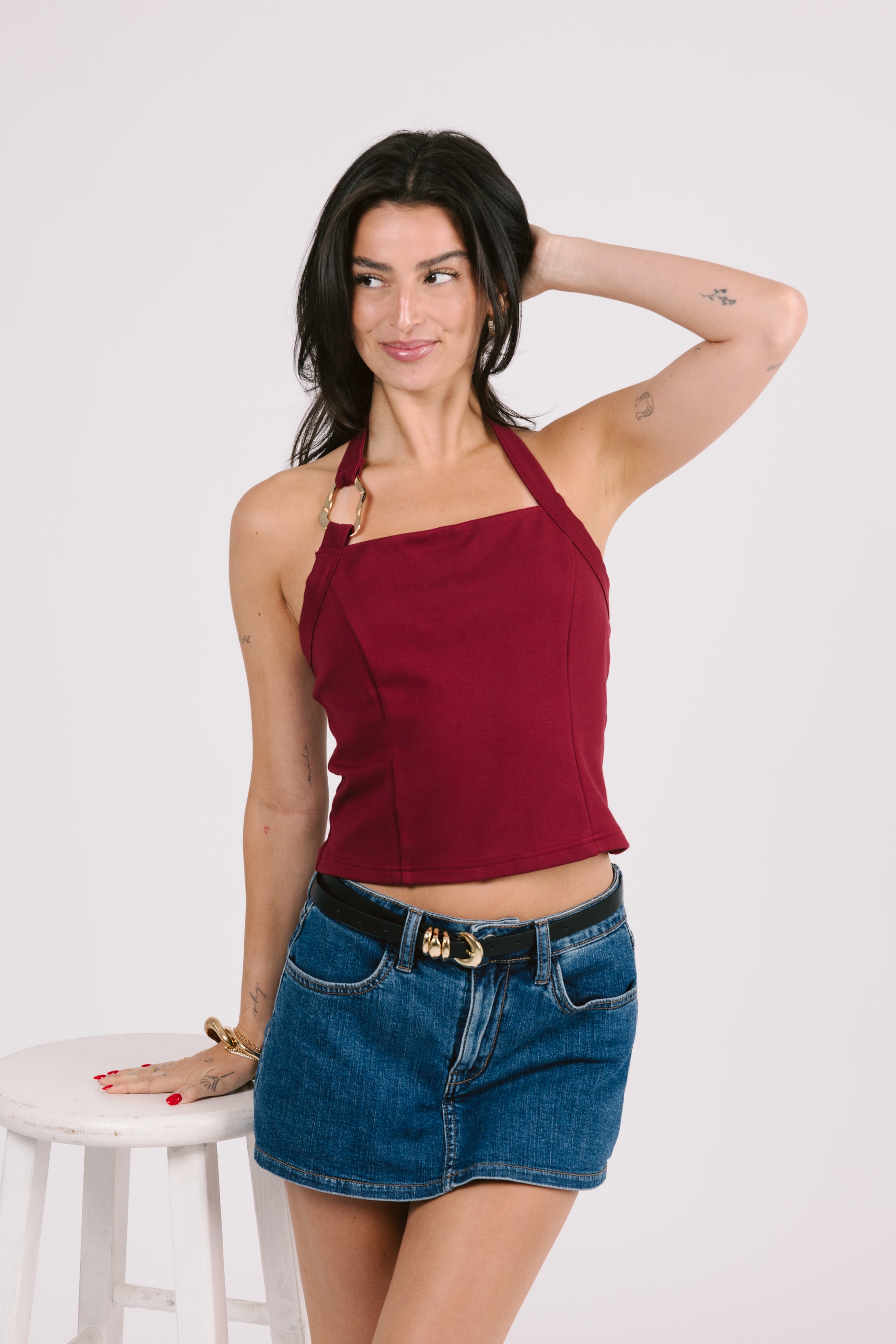 Inez Top in Burgundy