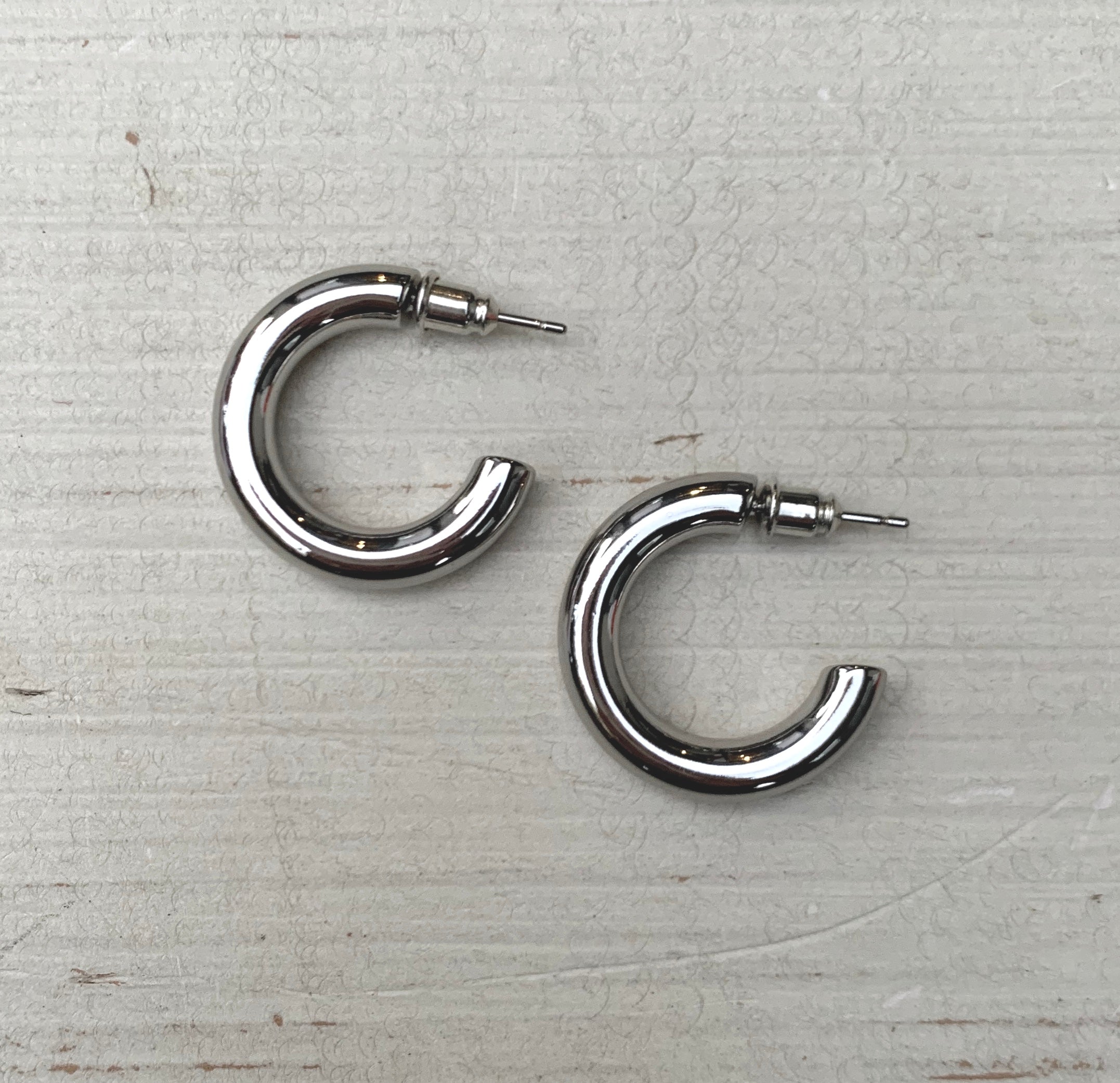 Silver Chunky Hoops