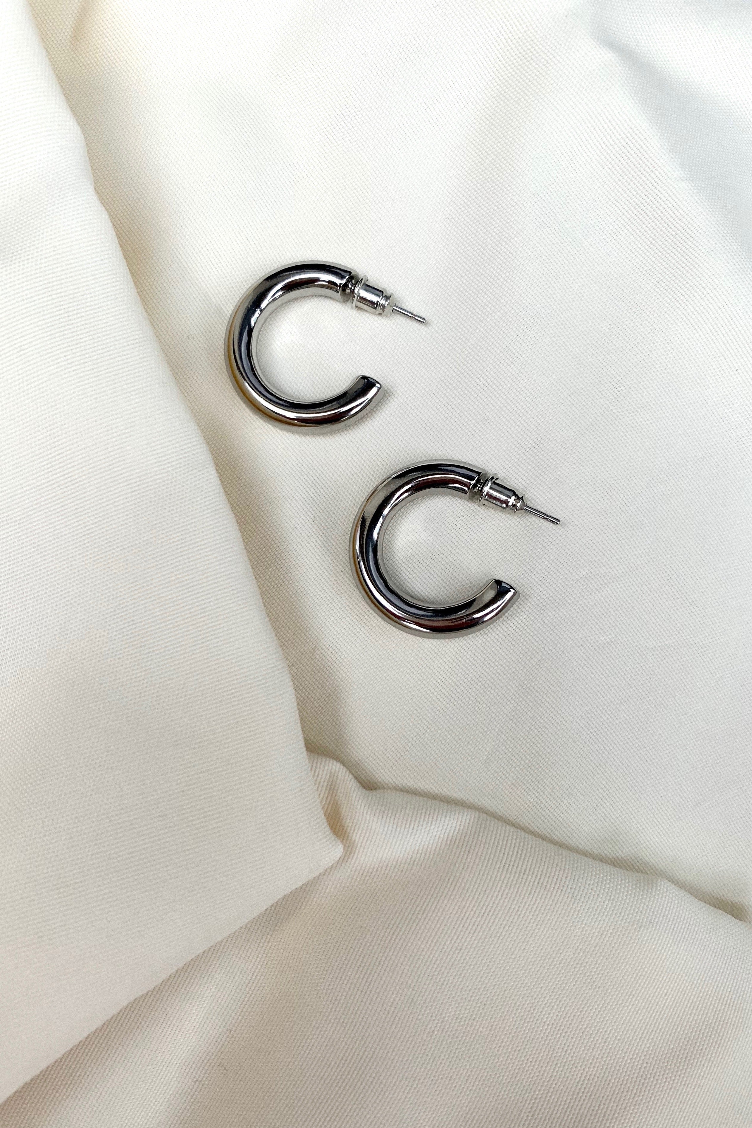 Silver Chunky Hoops