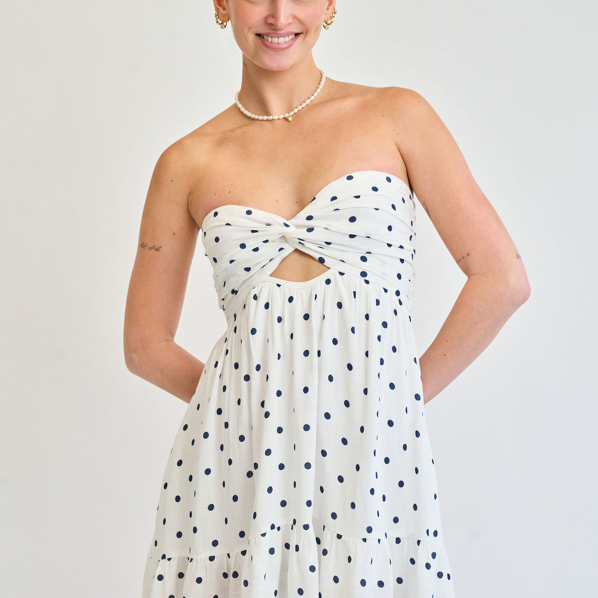 Summer Breeze Dress in Navy Polka Dot Summer Breeze Dress in Navy Polka Dot