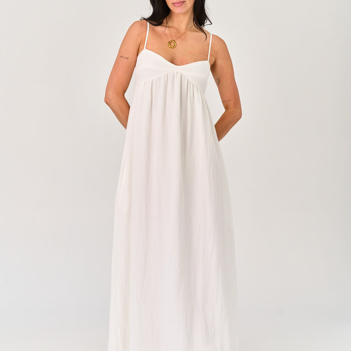 grey bandit white dress Sweet Escape Shell Detail Halter Style Mall of America® - Color:Bianca White (130) EOY_2025