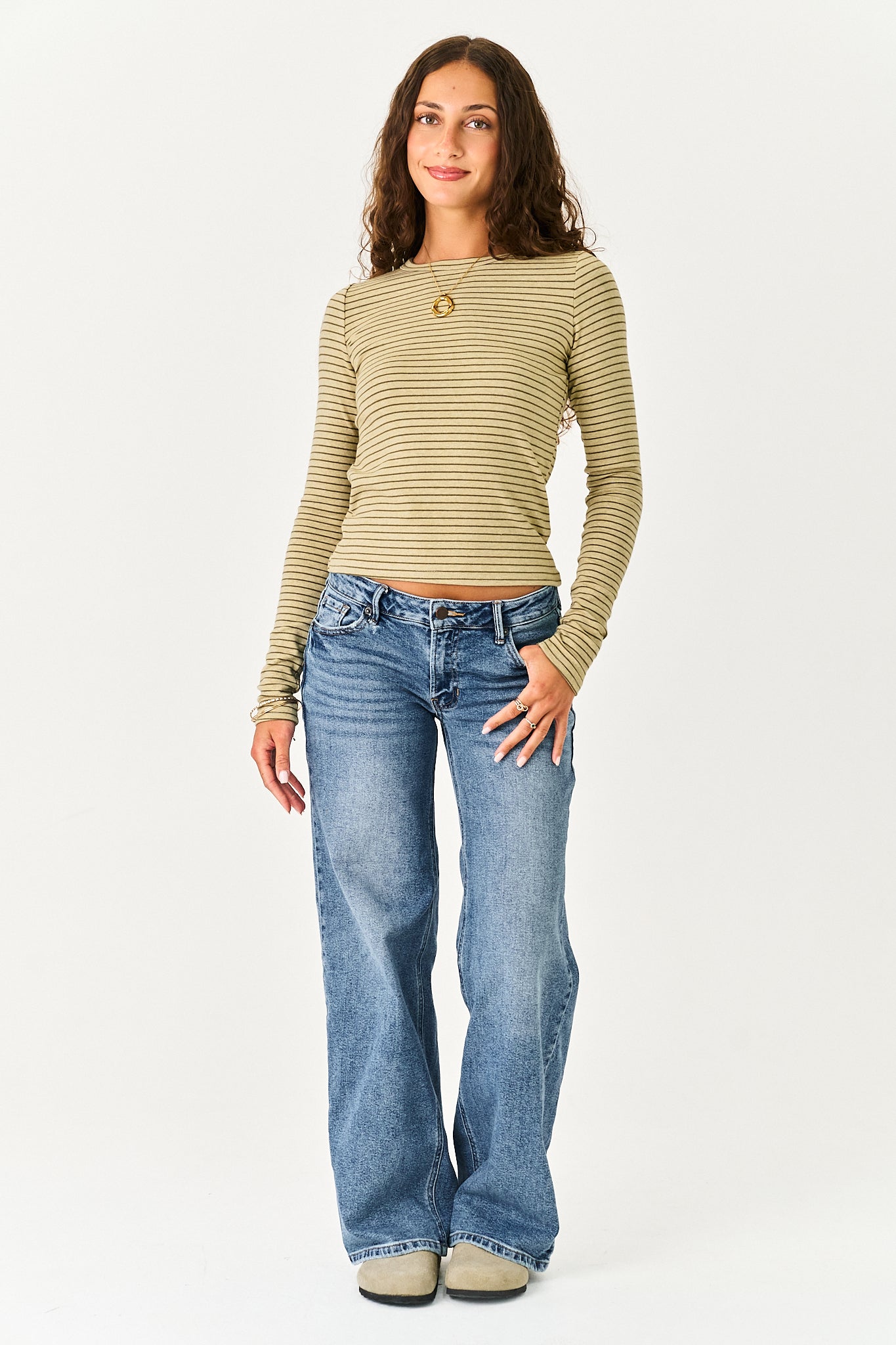 Blaine Long Sleeve in Sage/Olive