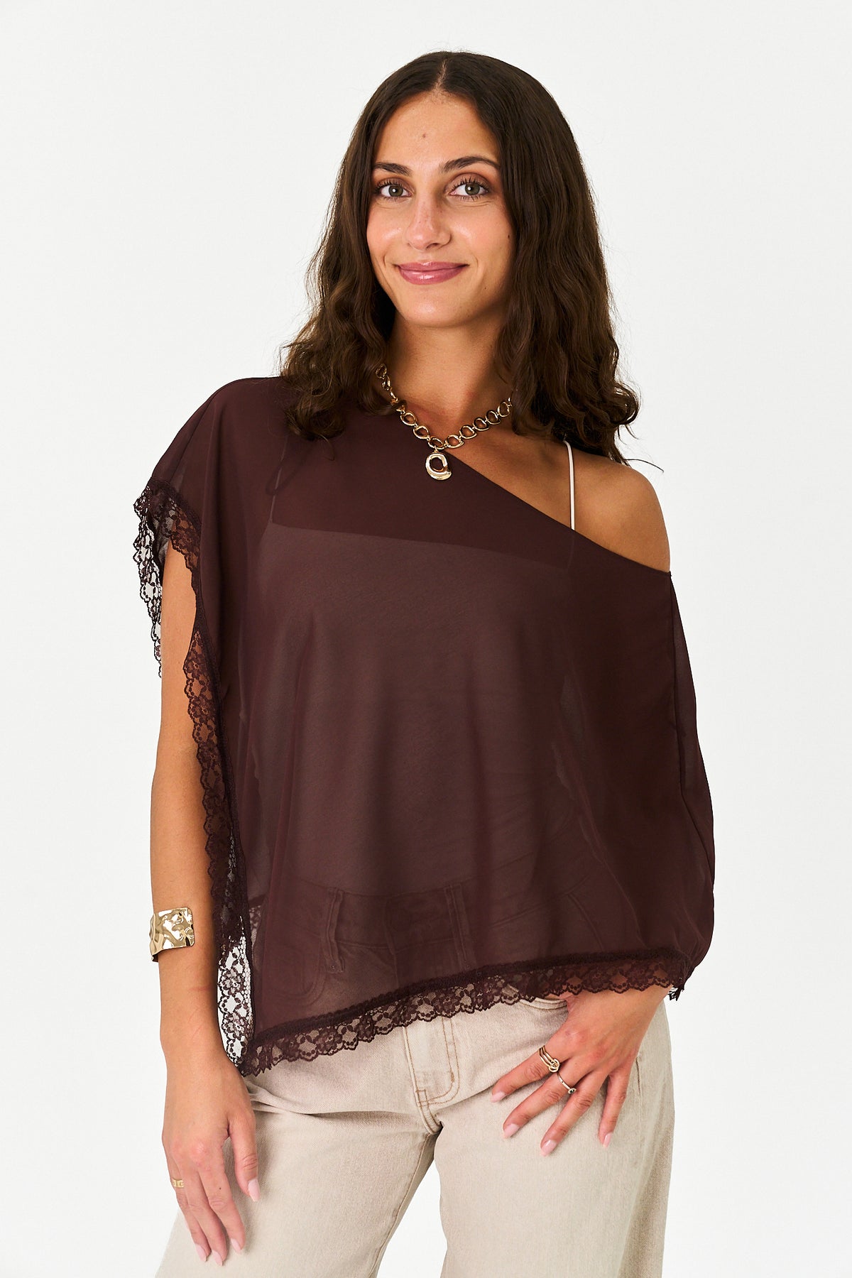 Lana Poncho in Brown
