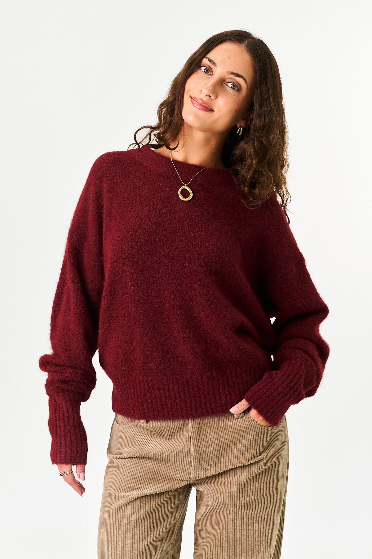 Maine Sweater in Burgundy