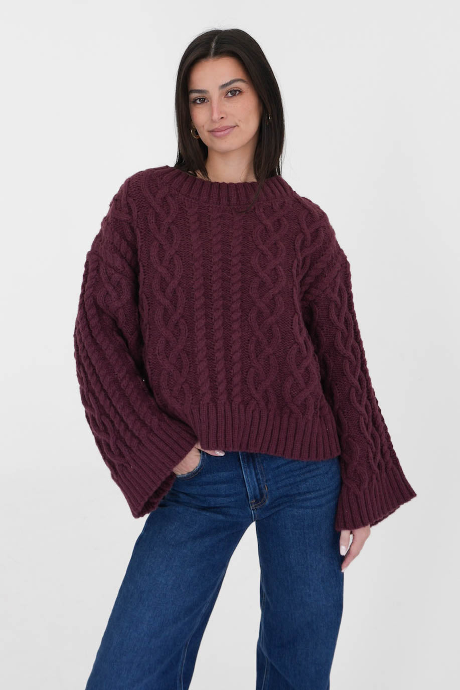 Jacie Sweater in Burgundy