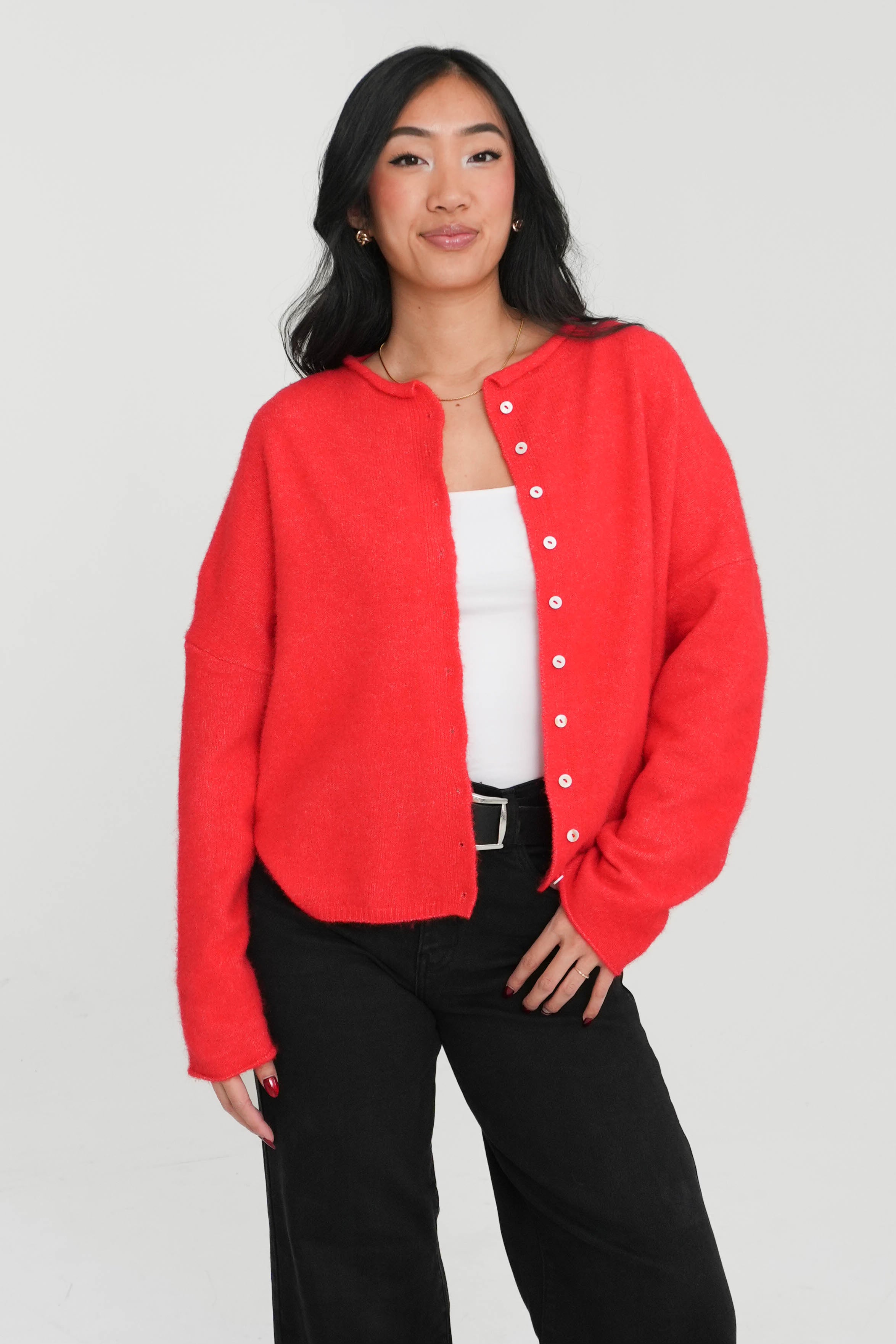 Phoebe Cardigan in Red