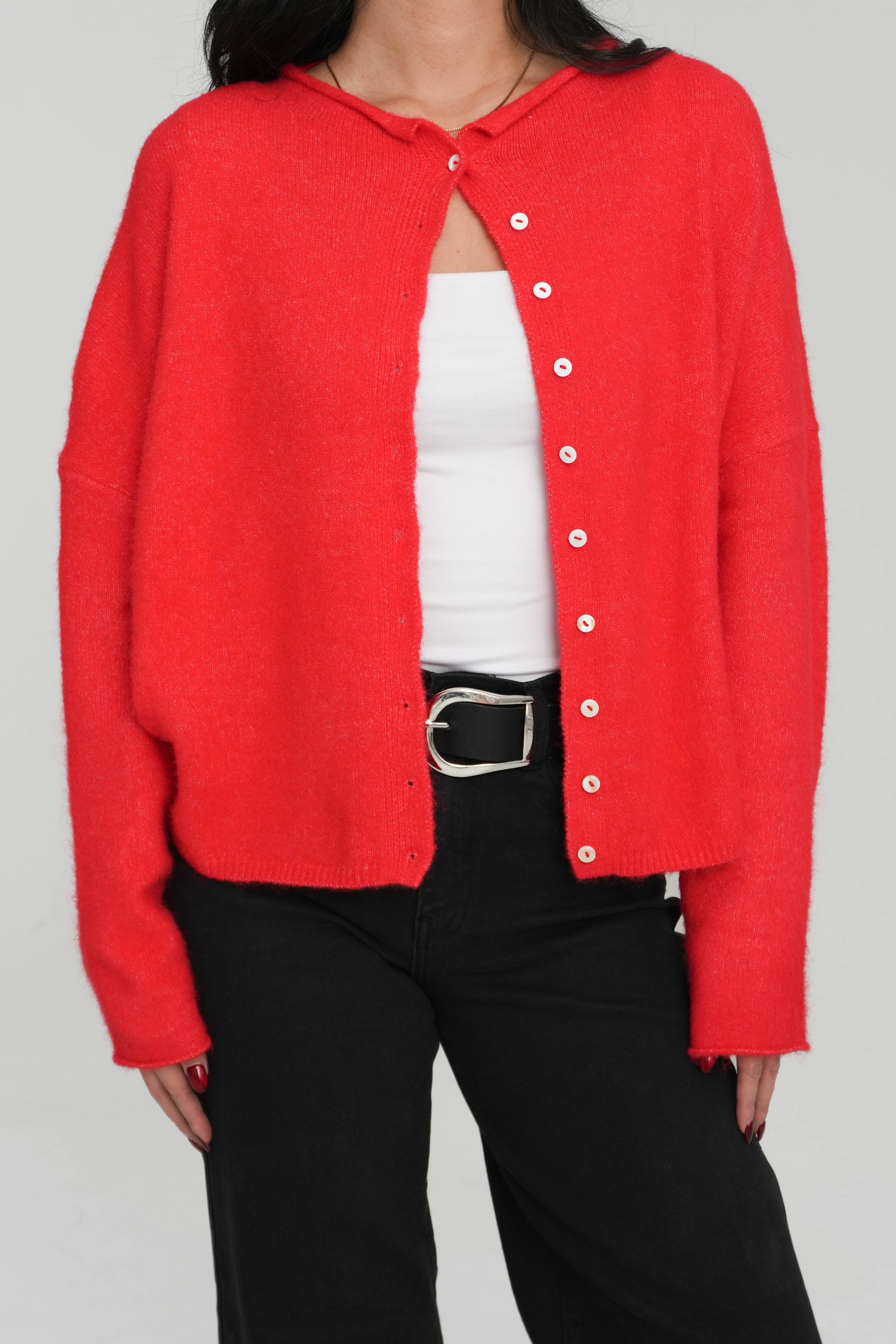 Phoebe Cardigan in Red