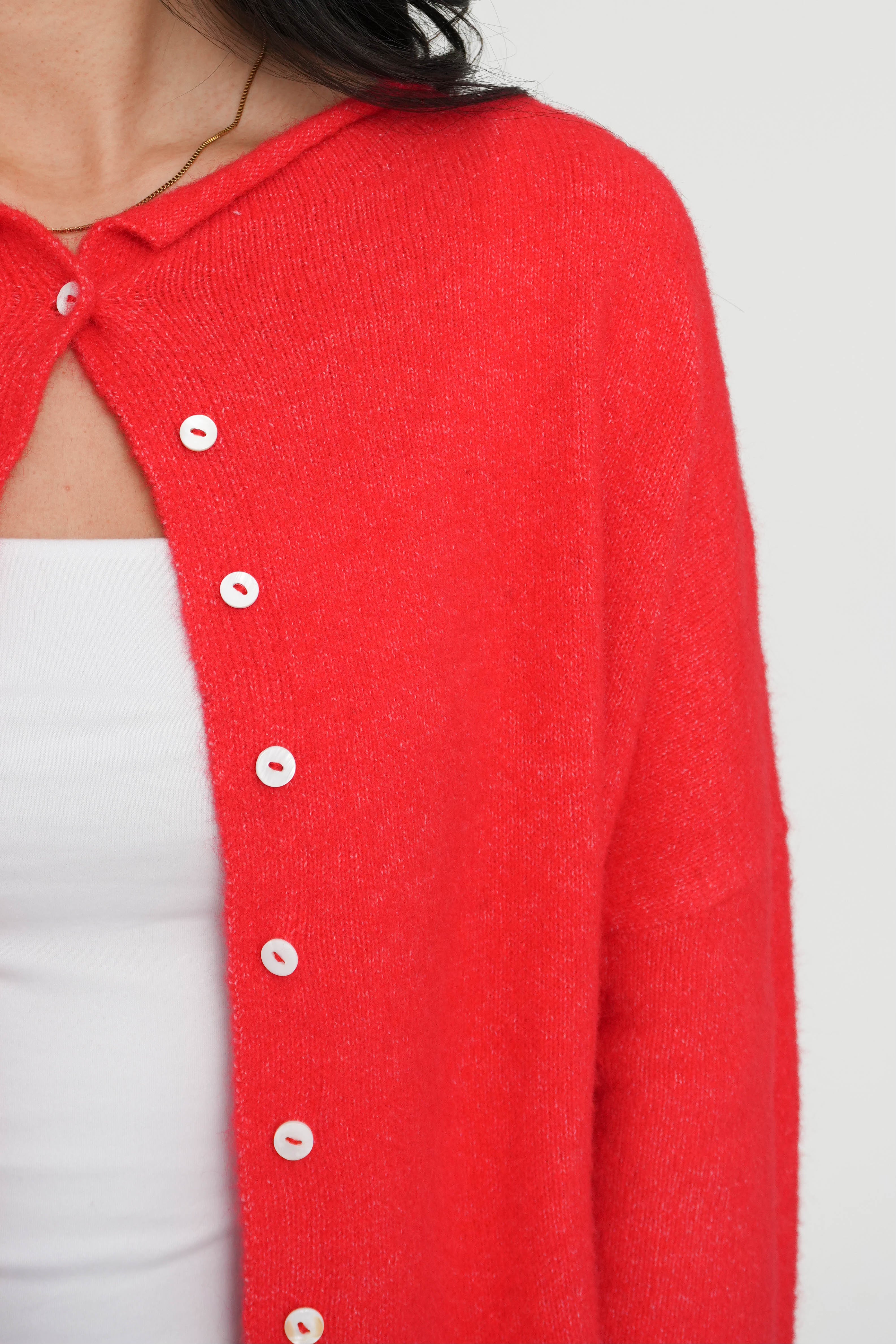 Phoebe Cardigan in Red