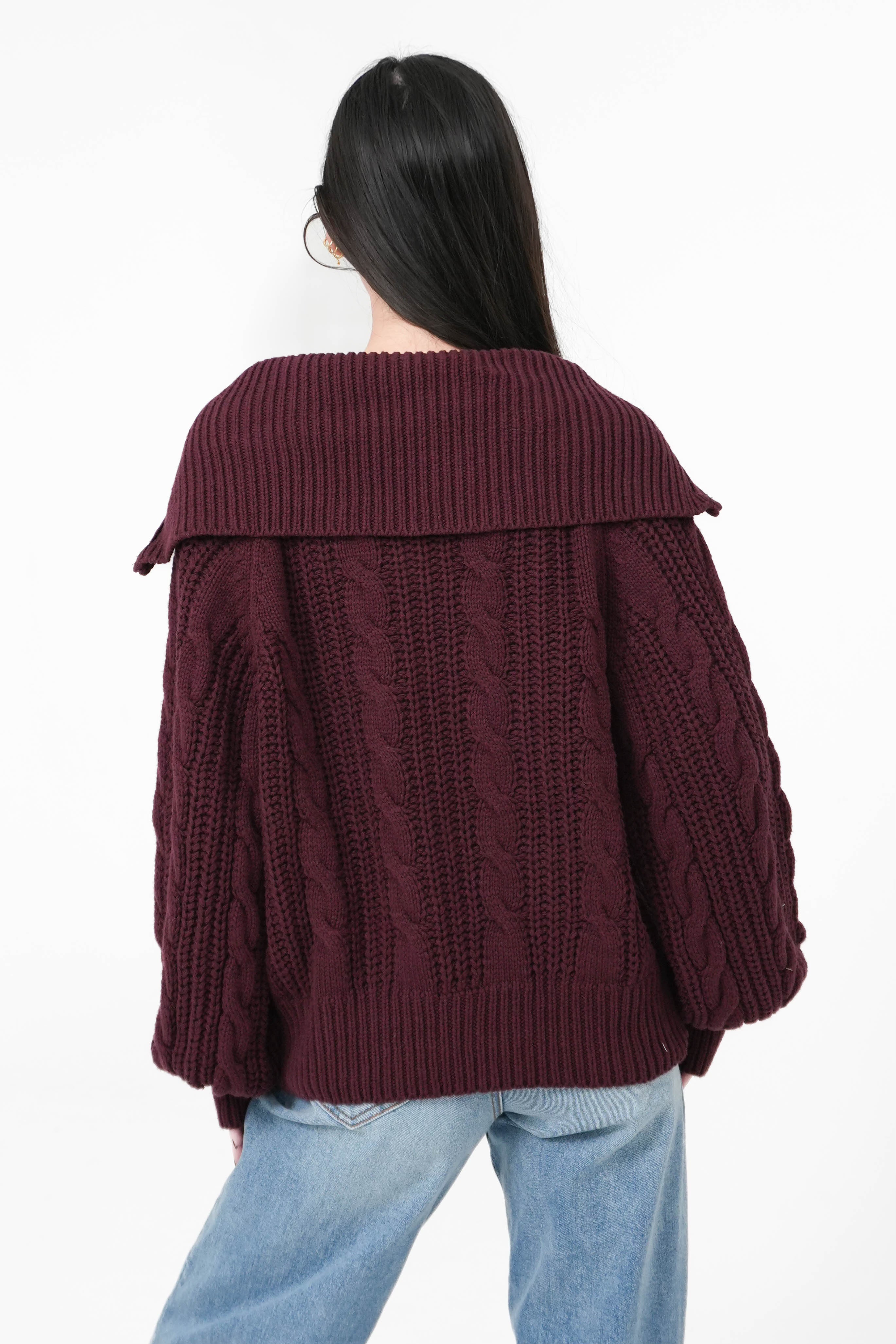 Let's Cuddle Sweater in Burgundy