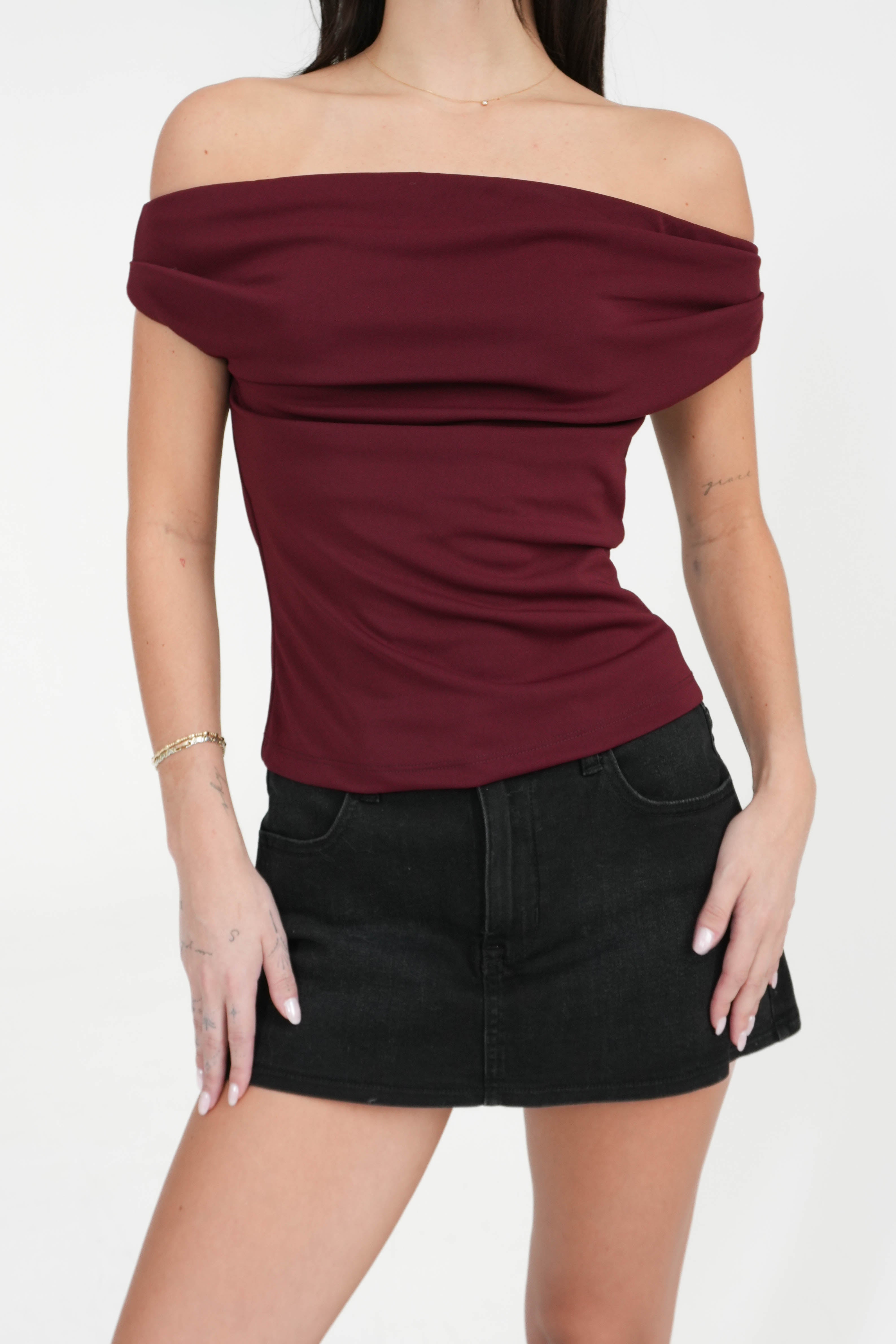 Elle Top in Burgundy