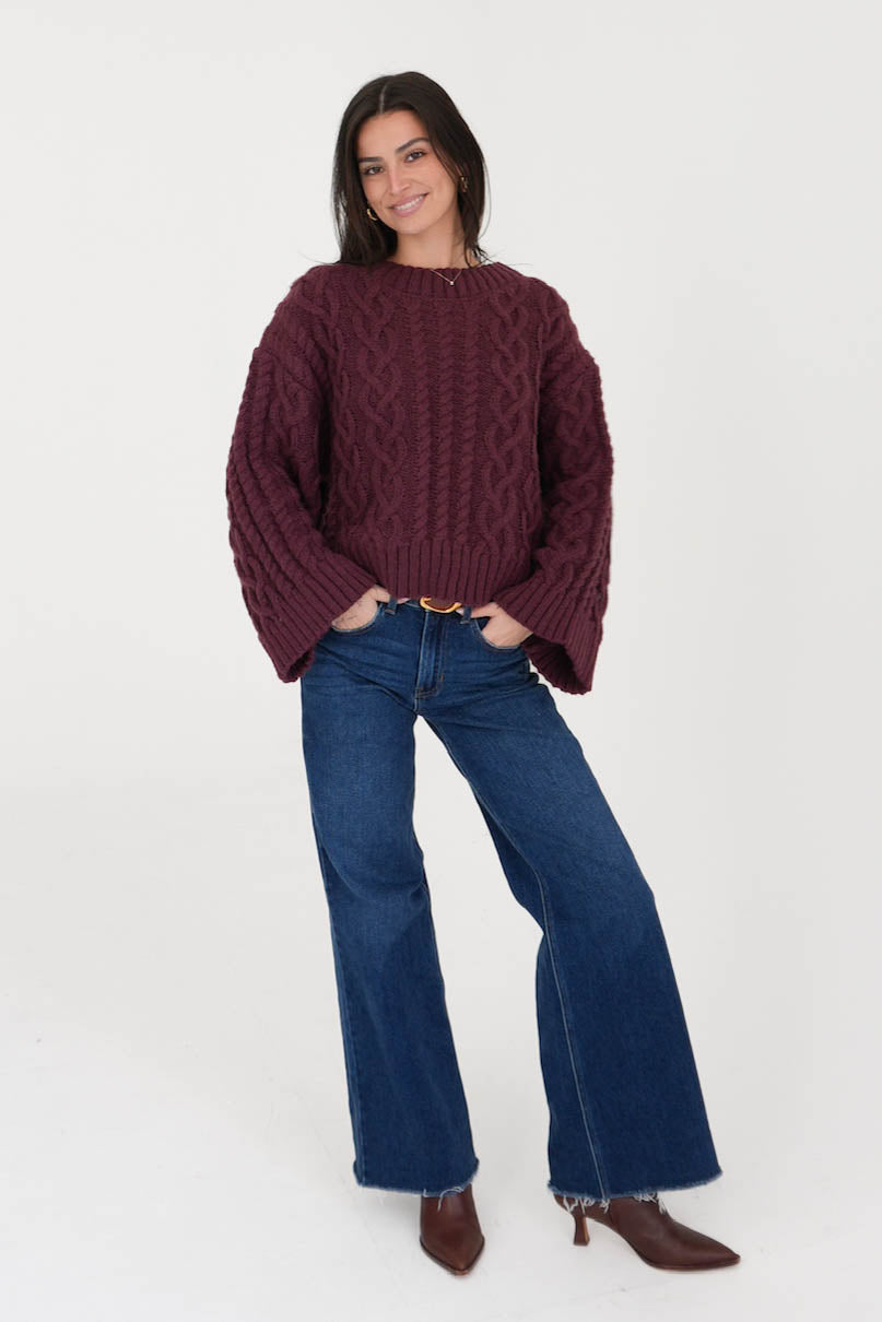 Jacie Sweater in Burgundy