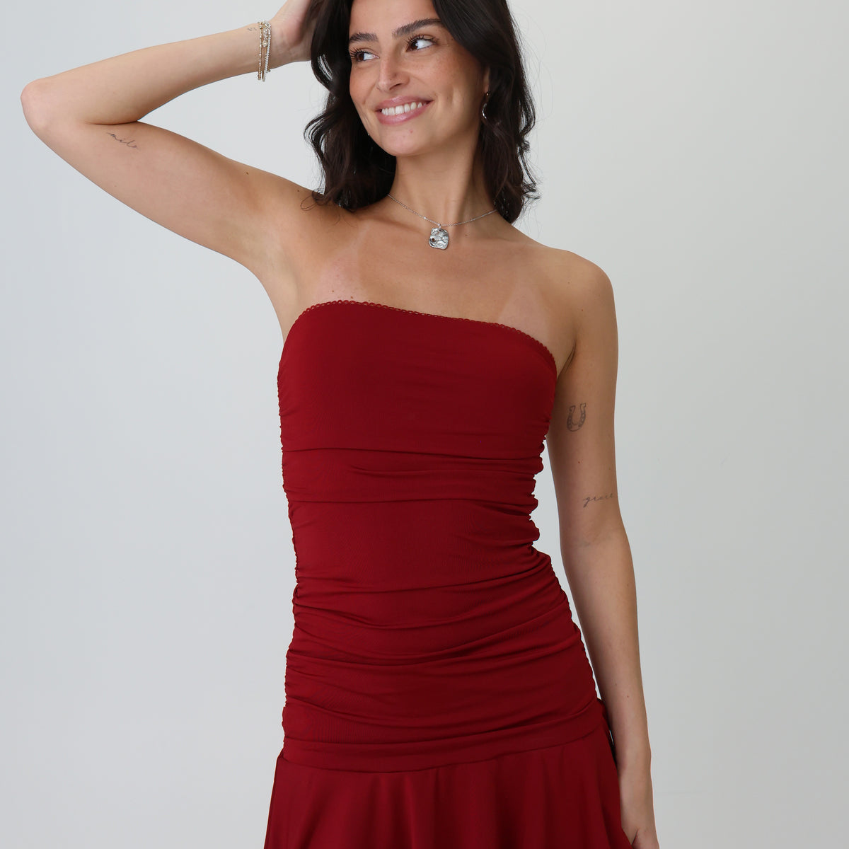 grey bandit strapless dress Elena Size:US 2