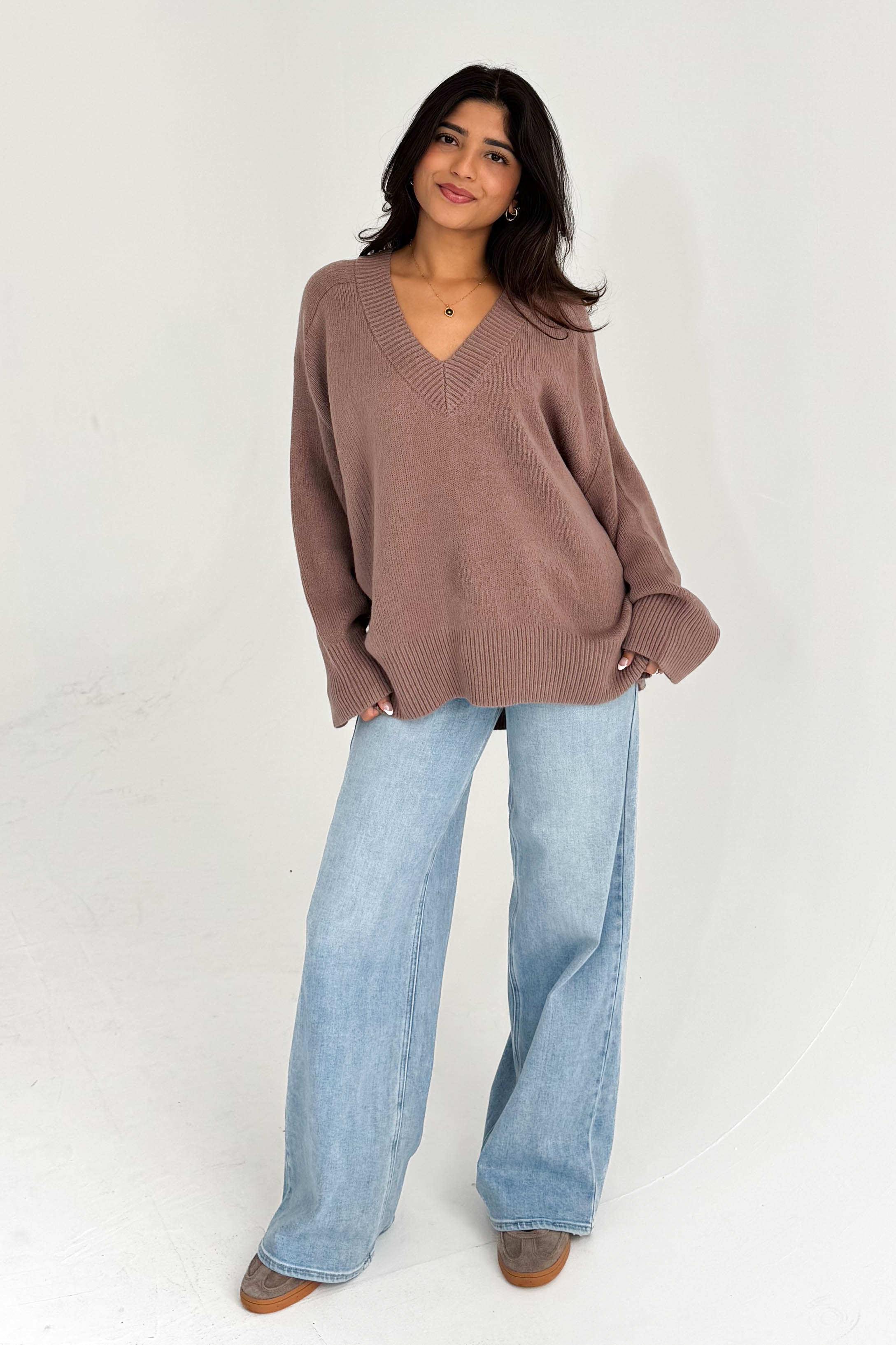 Thoughts Of You Sweater in Dark Taupe