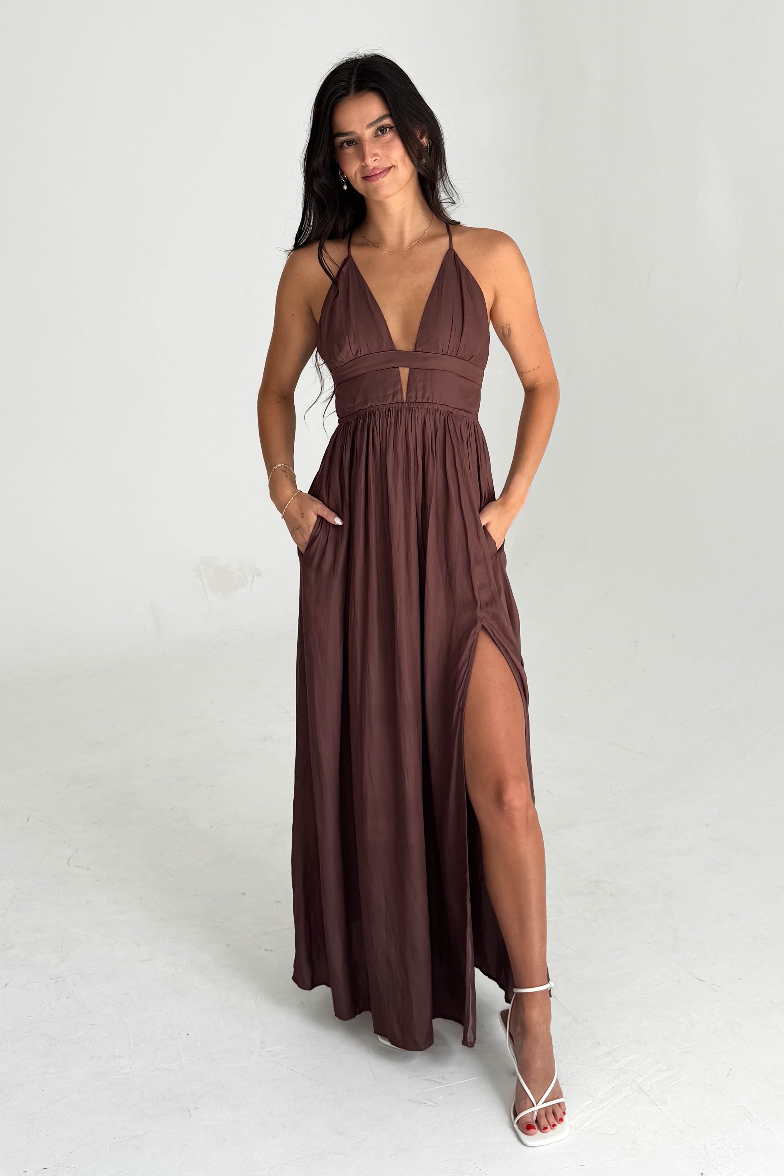 Maren Dress in Brown