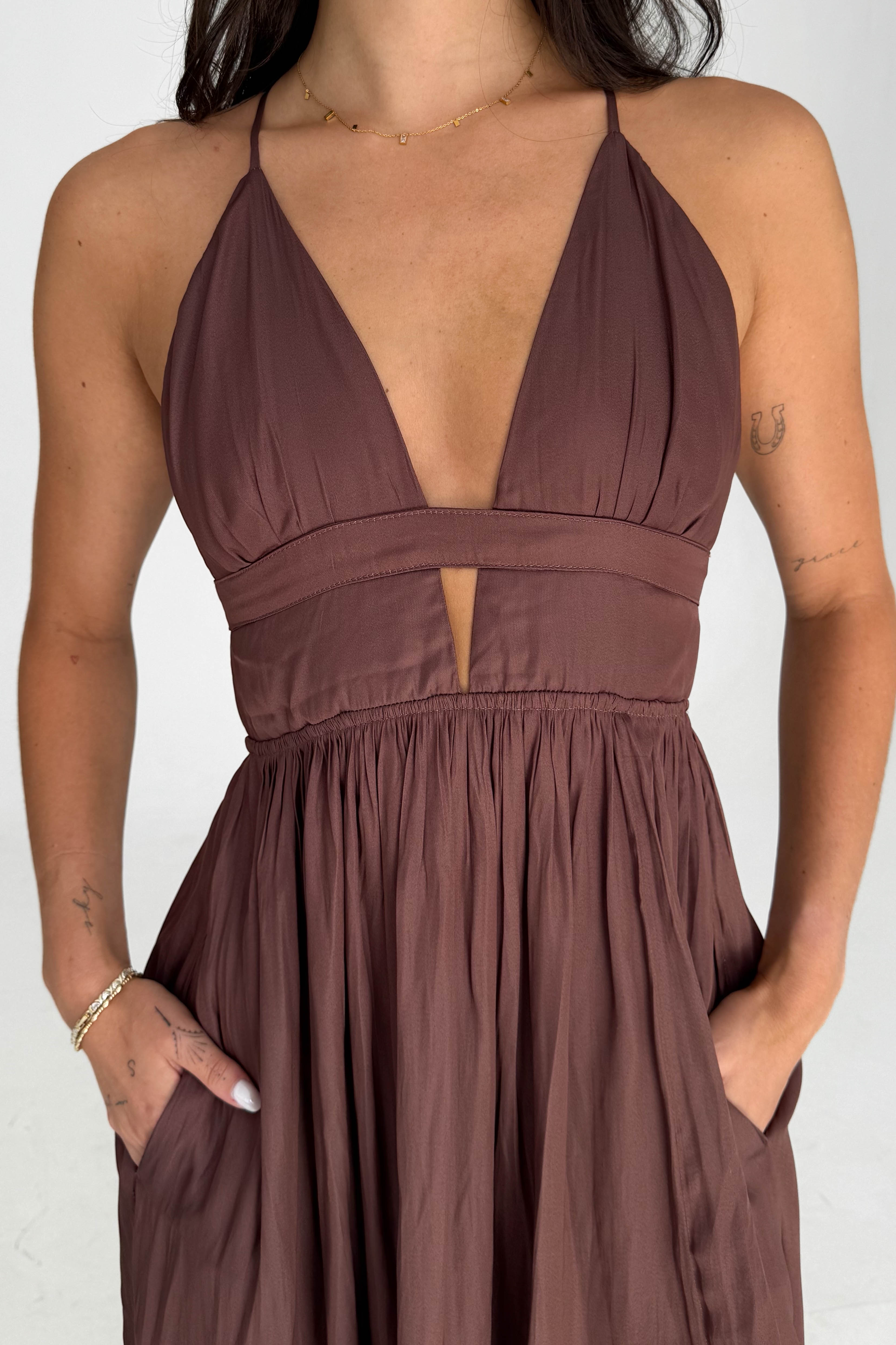 Maren Dress in Brown