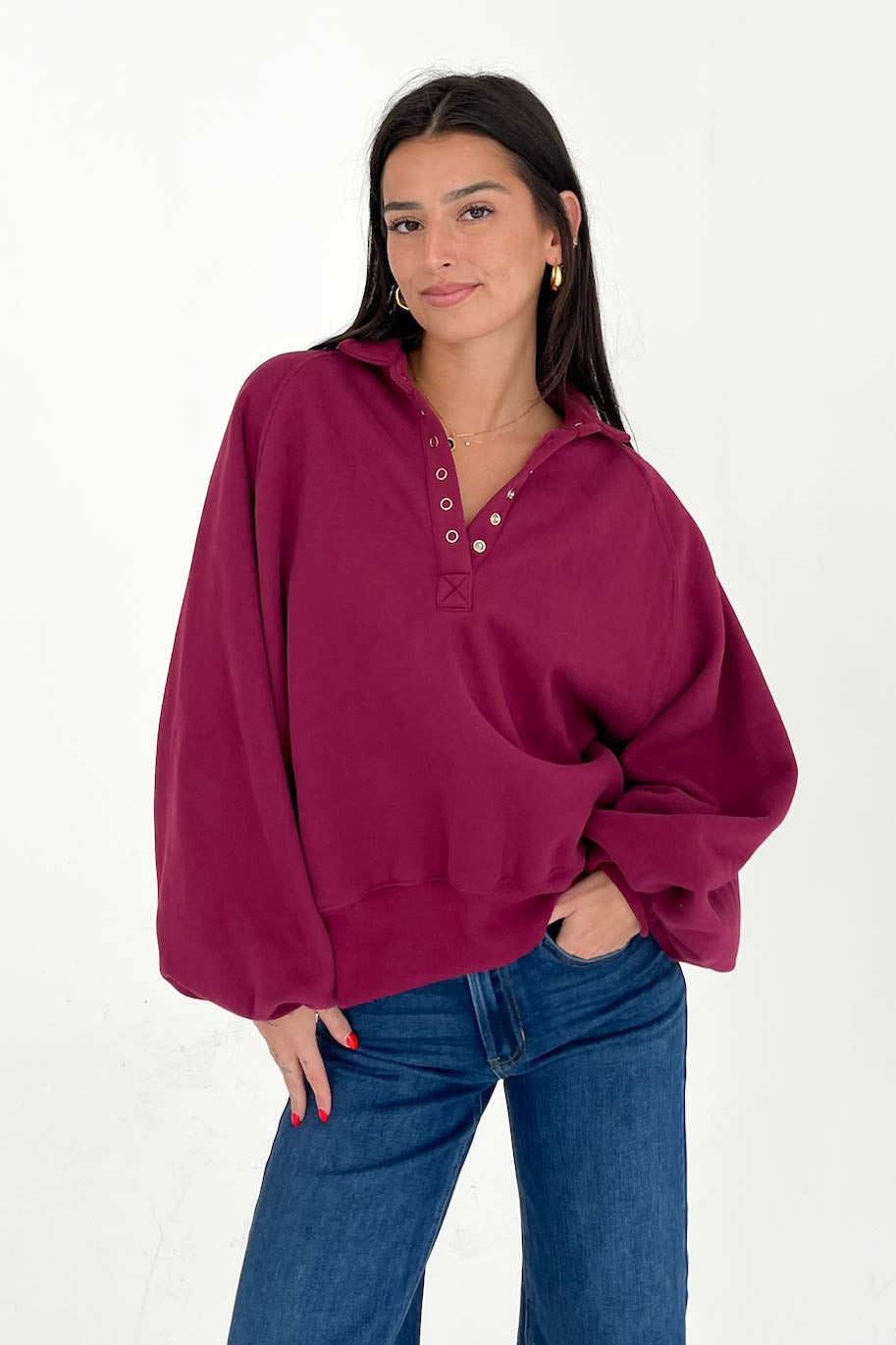 Lennon Sweatshirt in Berry