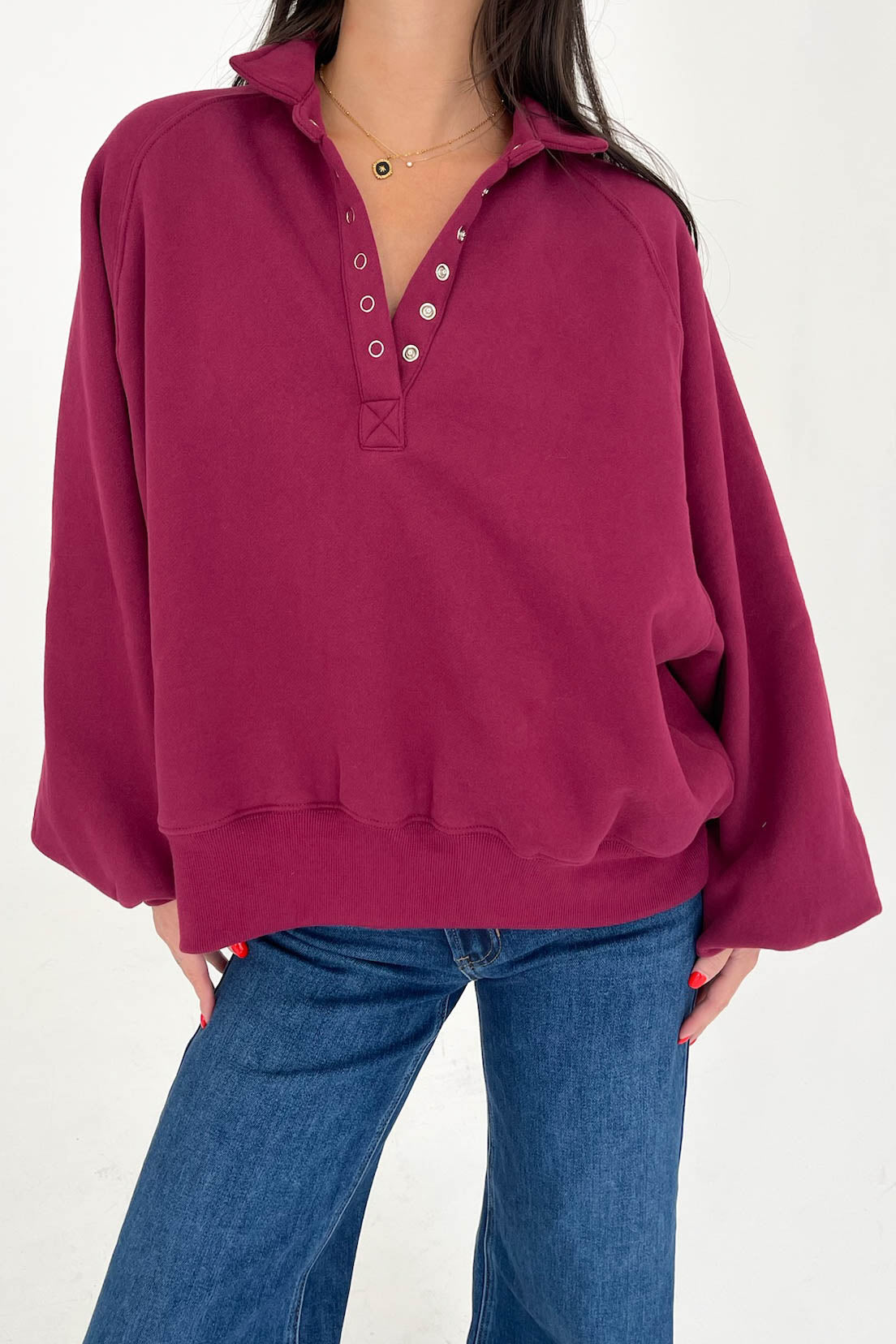 Lennon Sweatshirt in Berry