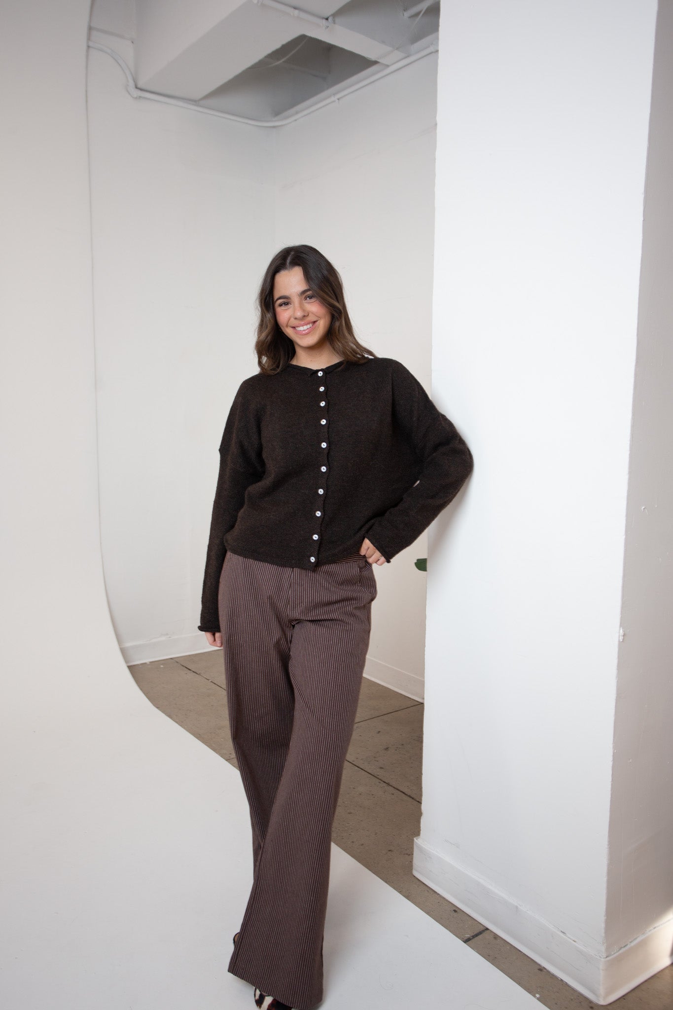 Phoebe Cardigan in Chocolate