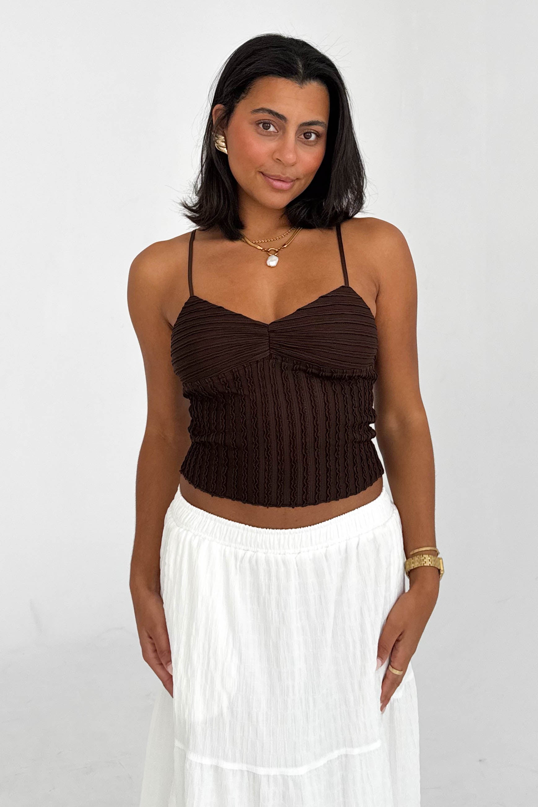 Paige Top in Brown
