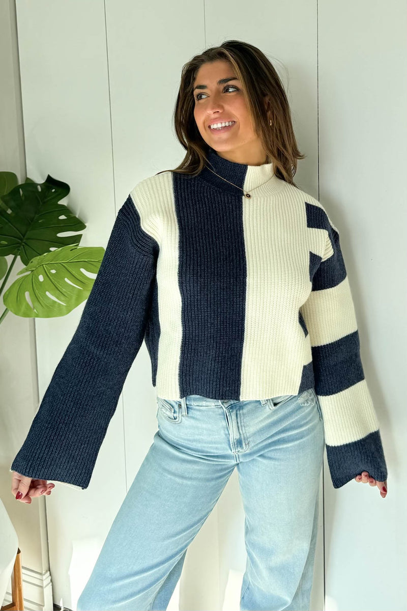 Juno Sweater in Blue/White
