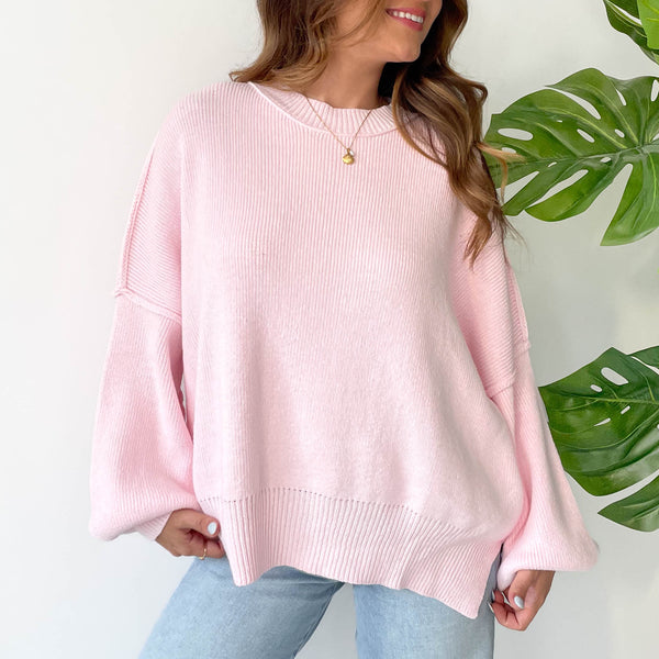 Pink 2025 grey sweater