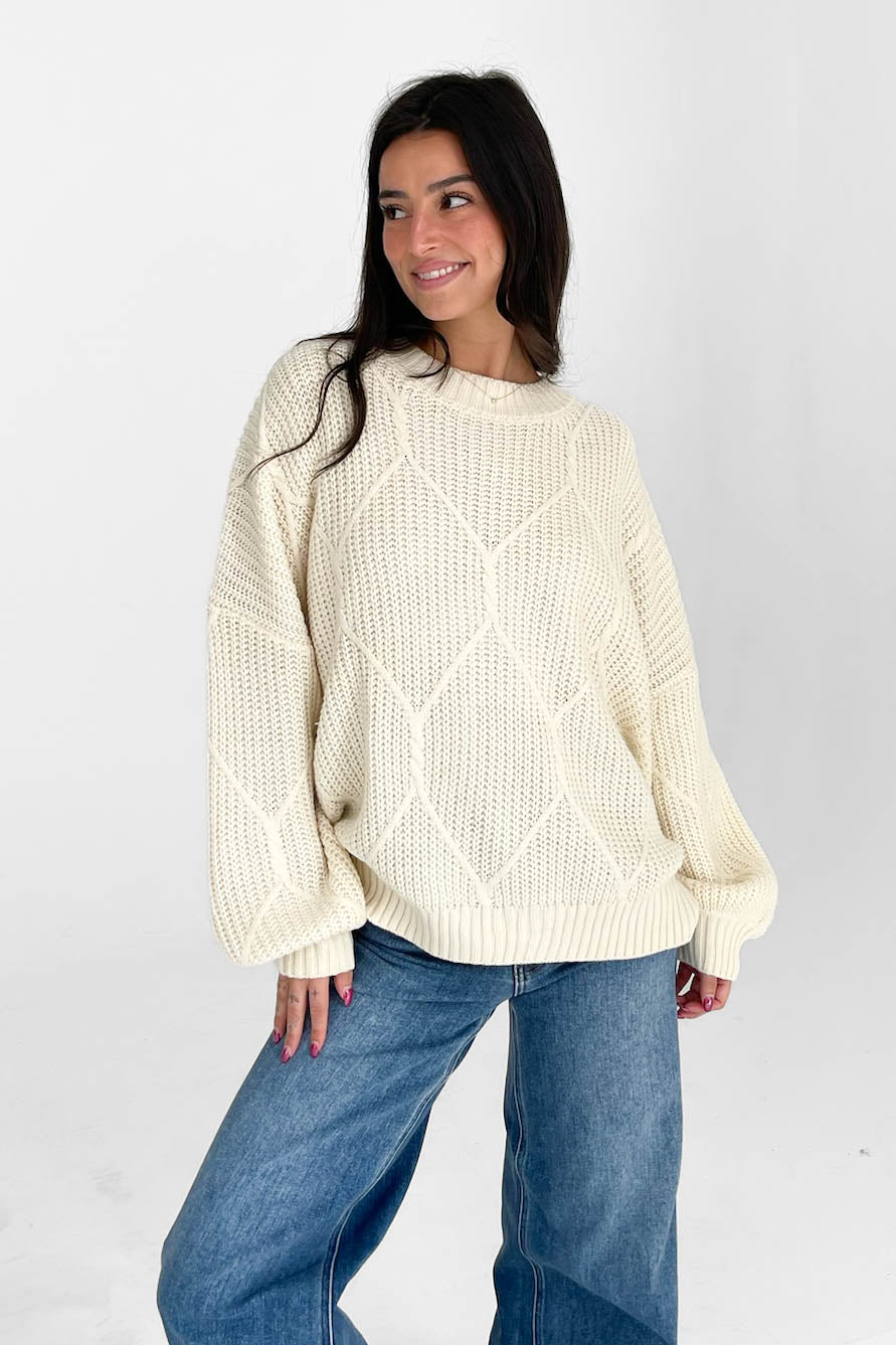 Logan Oversized Sweater in Cream