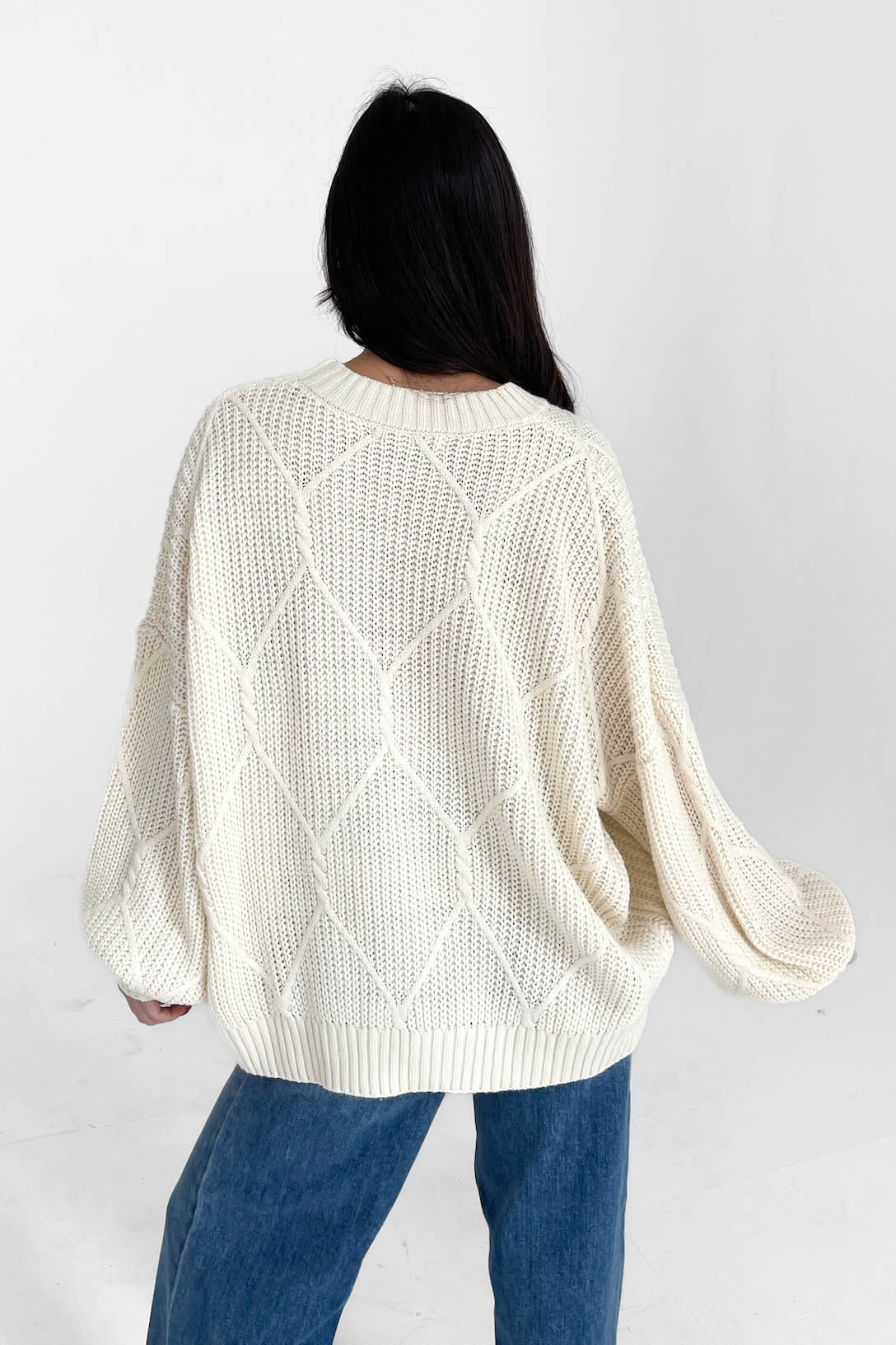 Logan Oversized Sweater in Cream