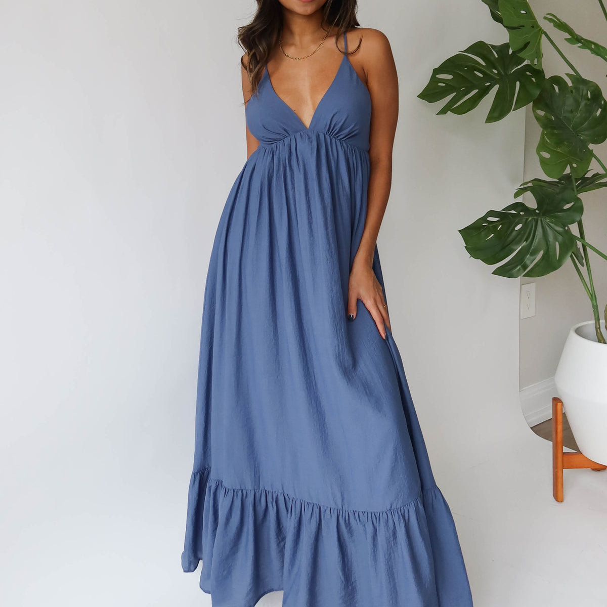 Shine Bright Maxi Dress in Dark Blue