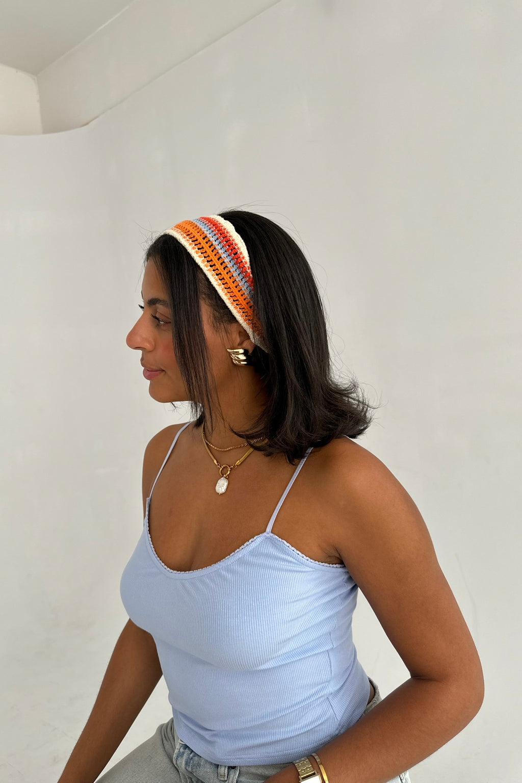 x GB Striped Crochet Headband