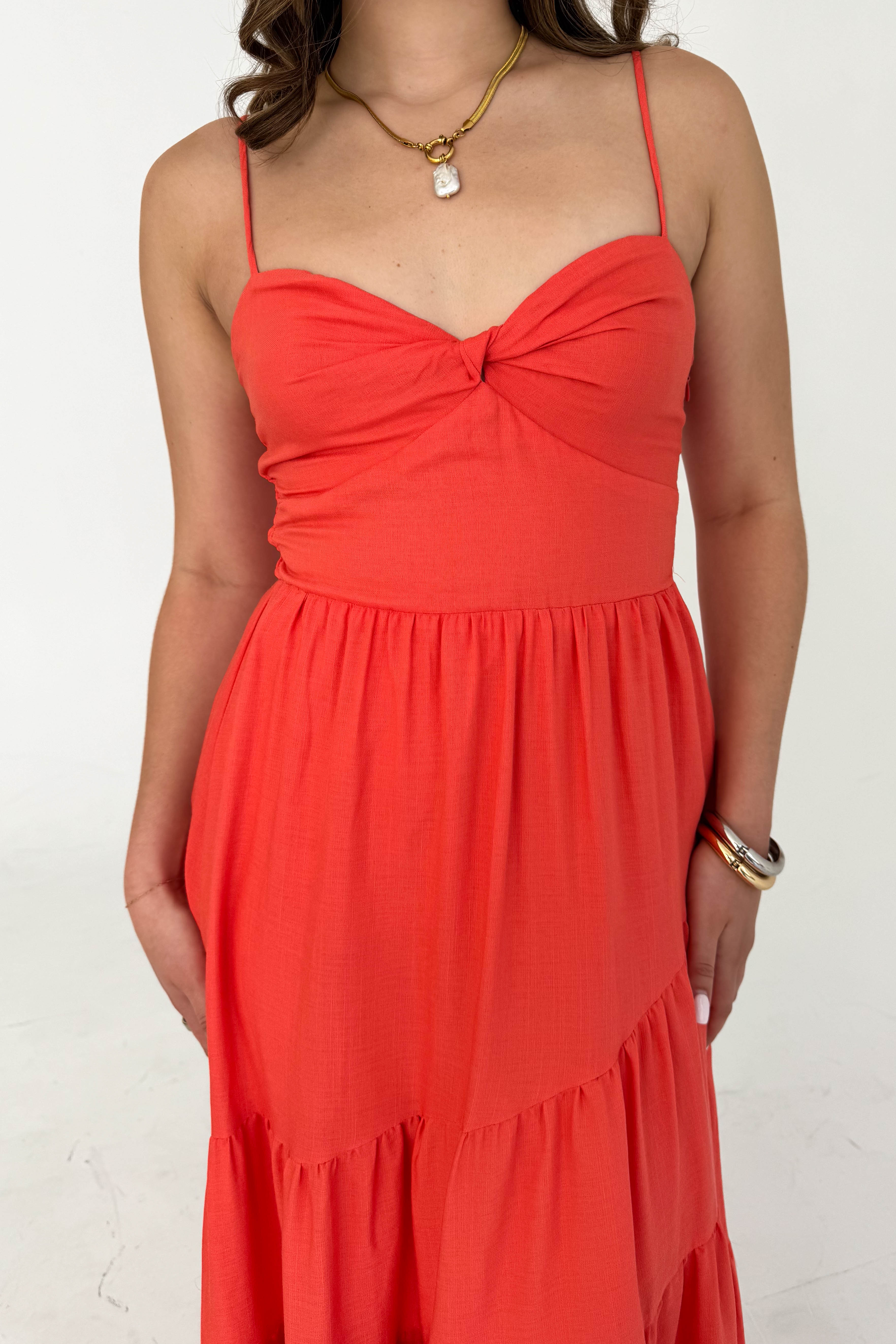 Catching Feelings Dress in Coral