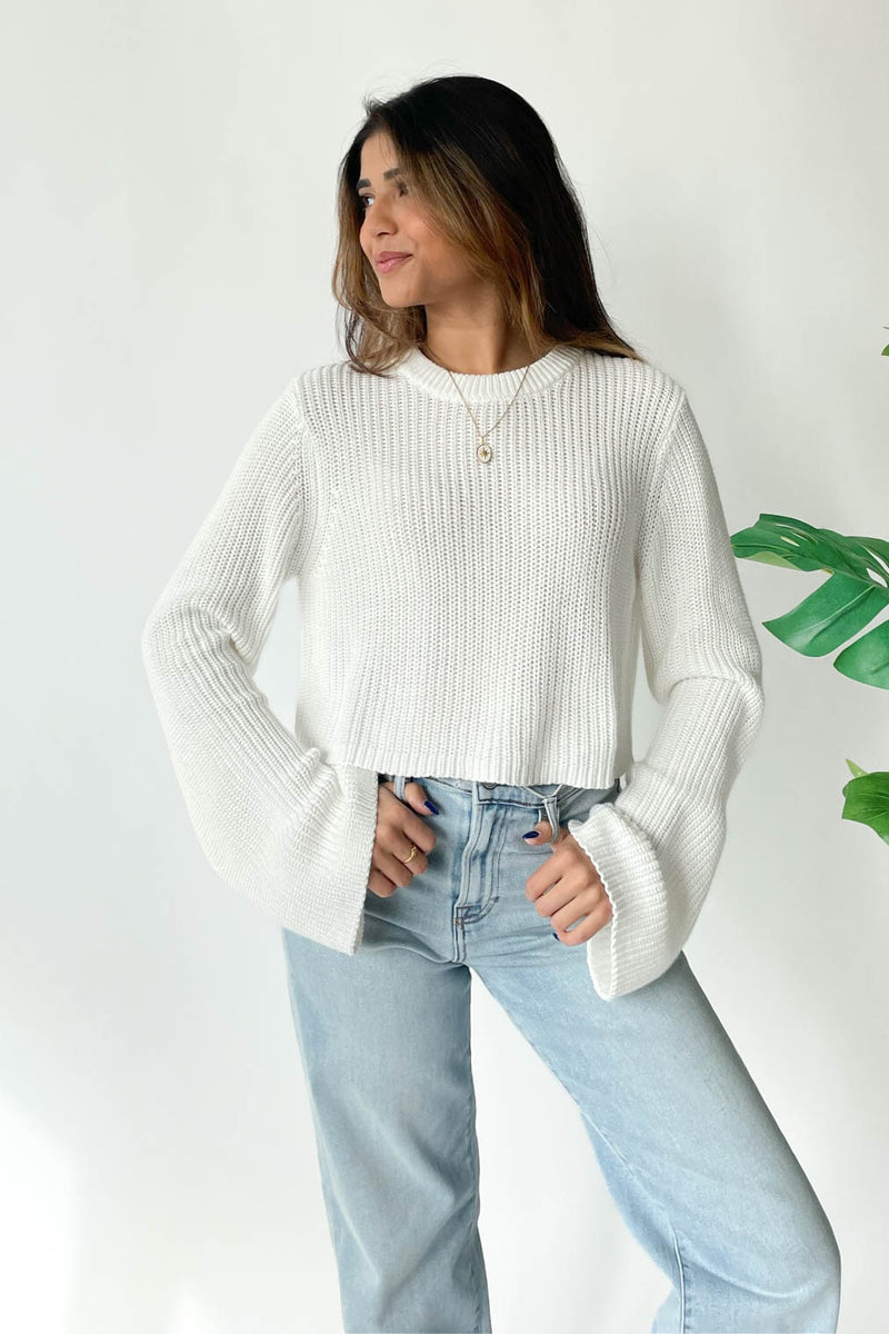 Act Natural Sweater in White