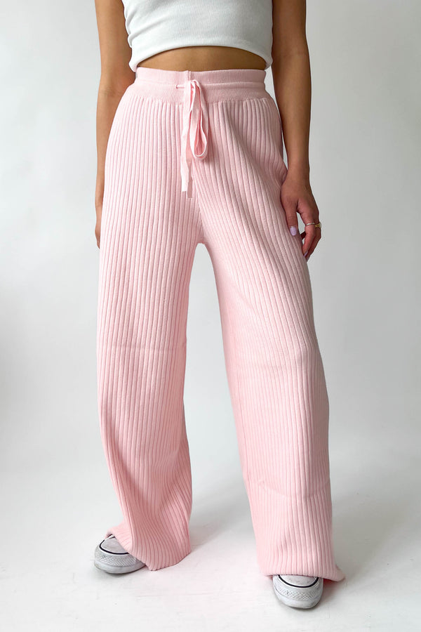 Unwritten Love Knit Pants in Baby Pink