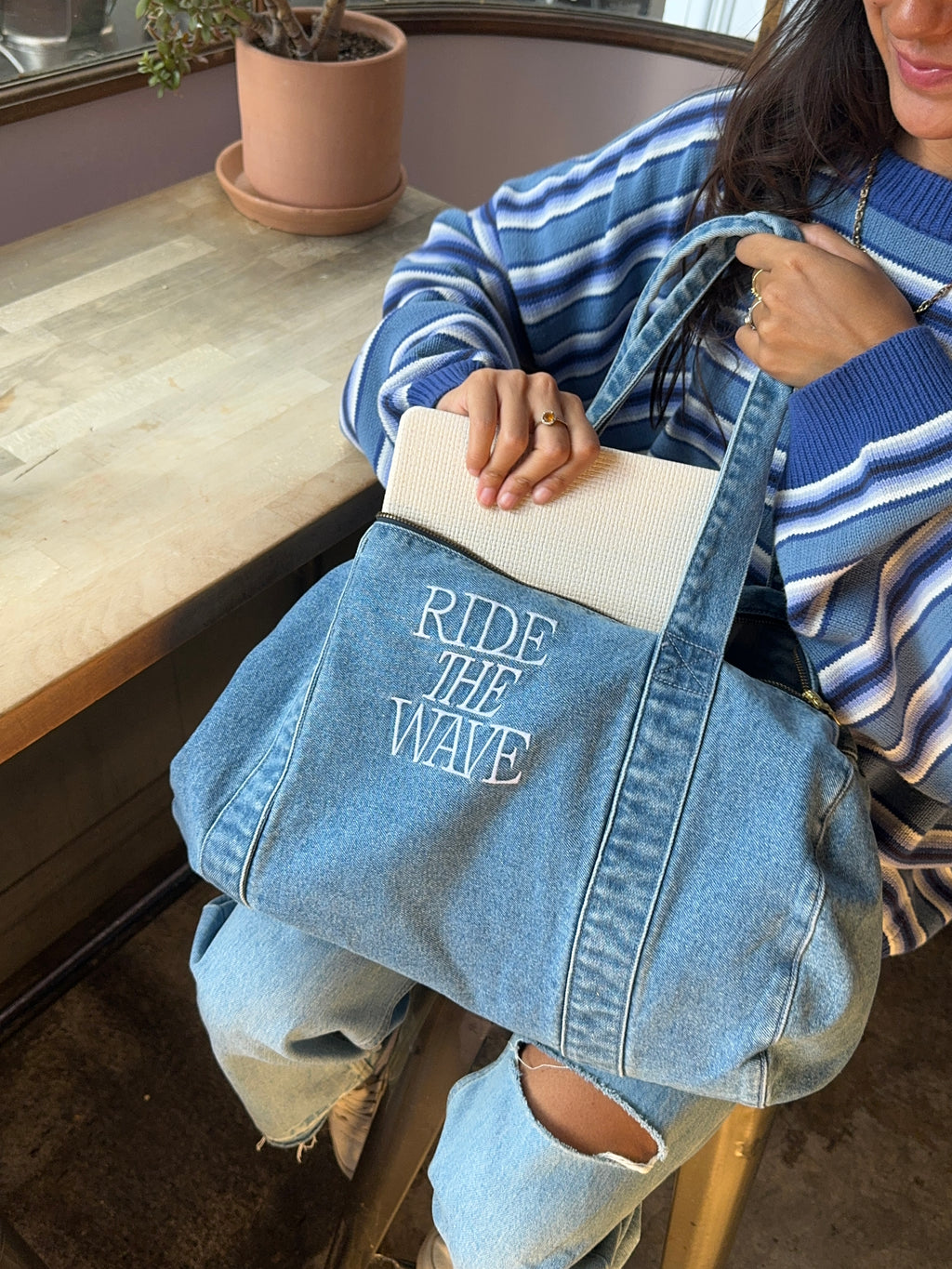 Ride Wave Denim Bag