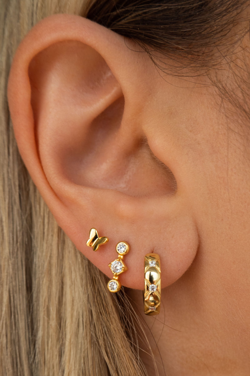 Mini Butterfly Studs in Gold
