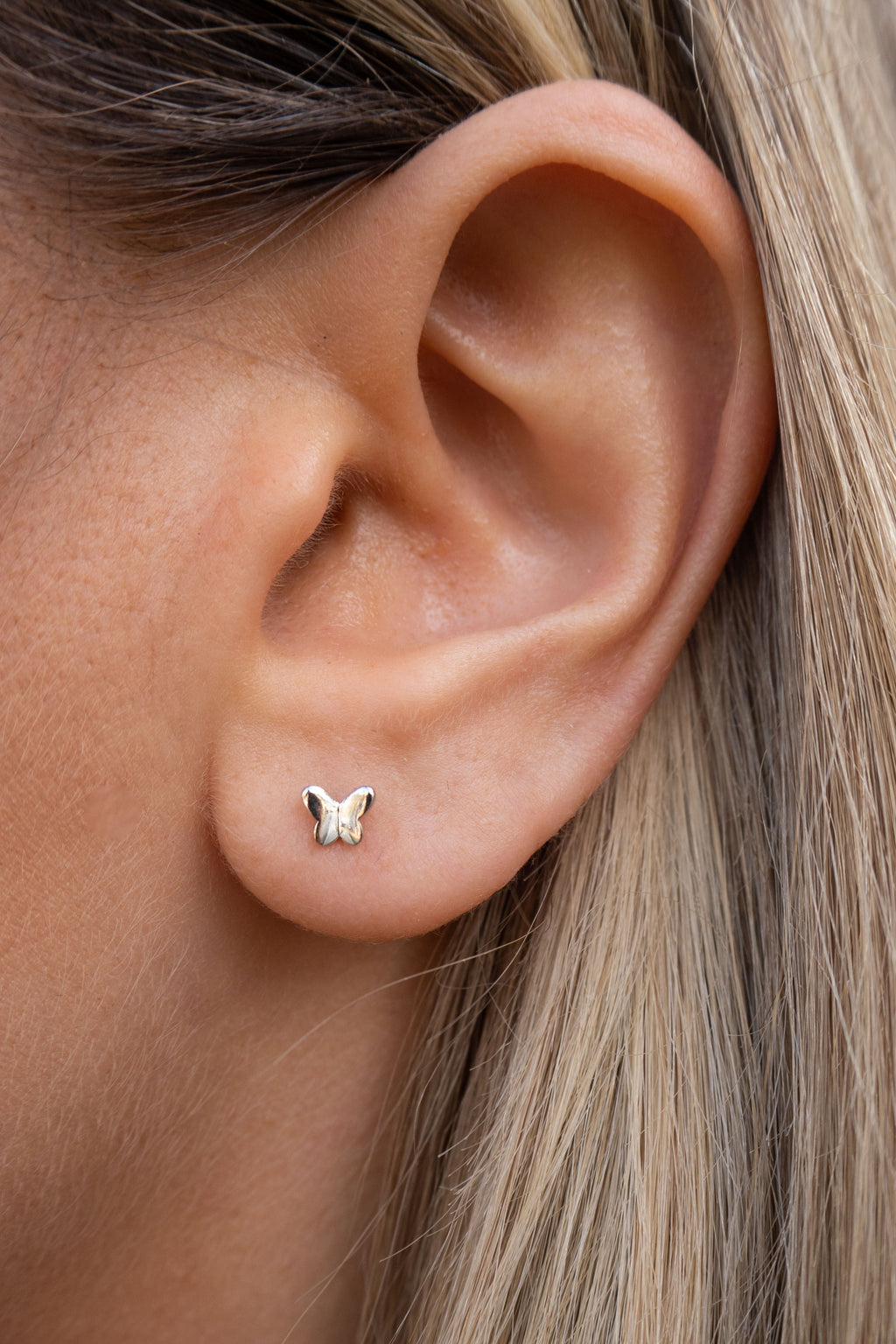 Mini Butterfly Studs Silver