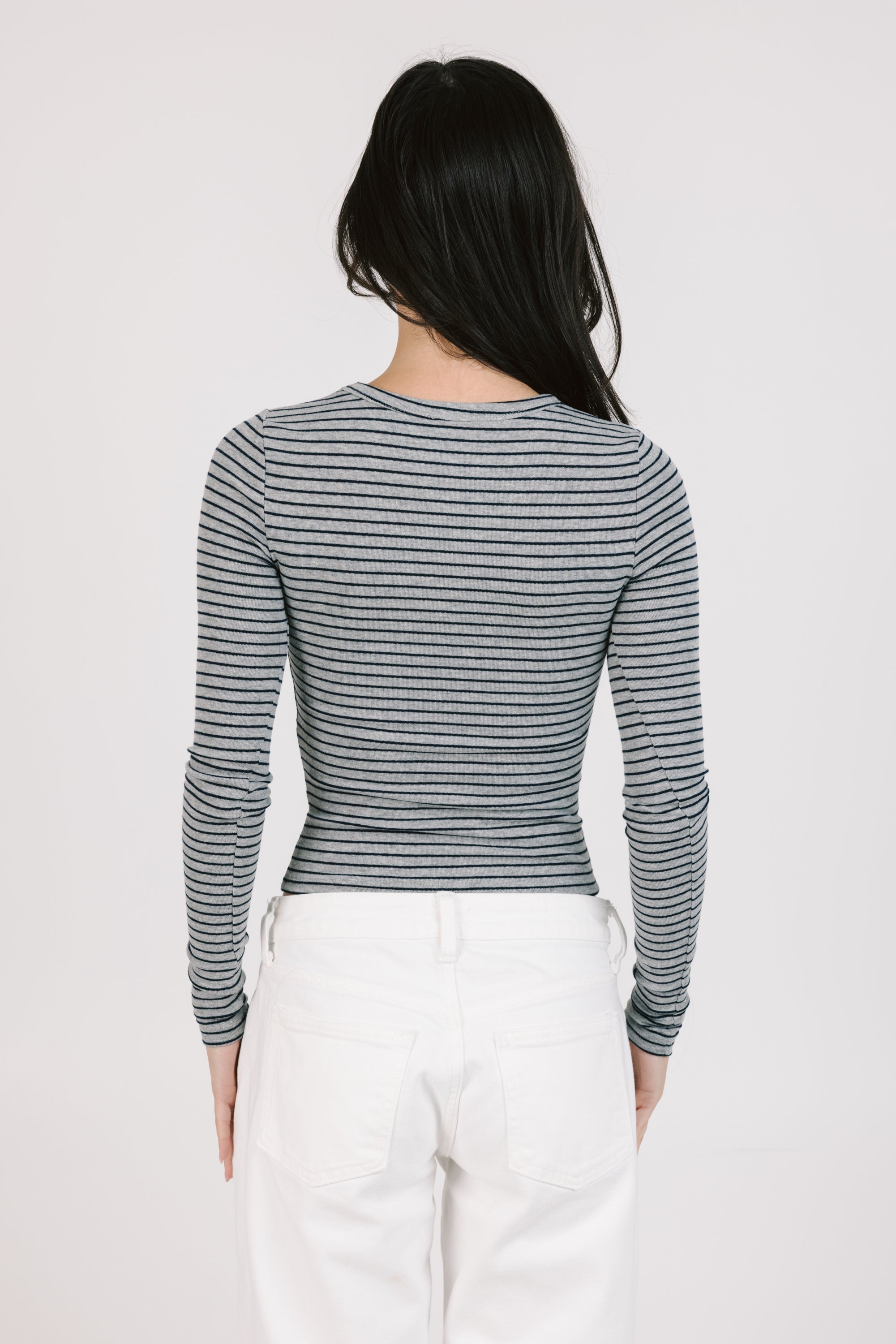 Blaine Long Sleeve in Grey/Black