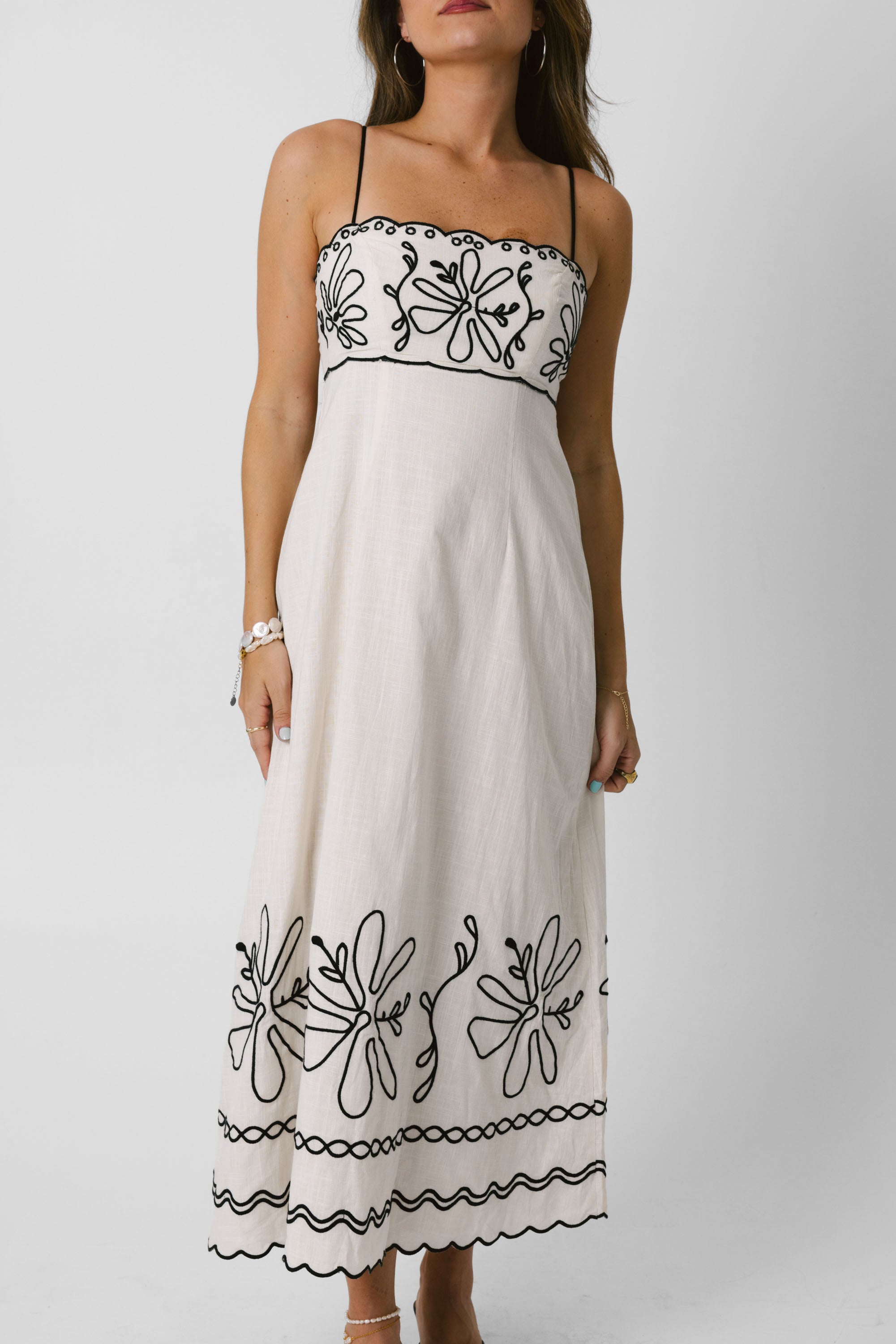 Palermo Dress in Oat/Black
