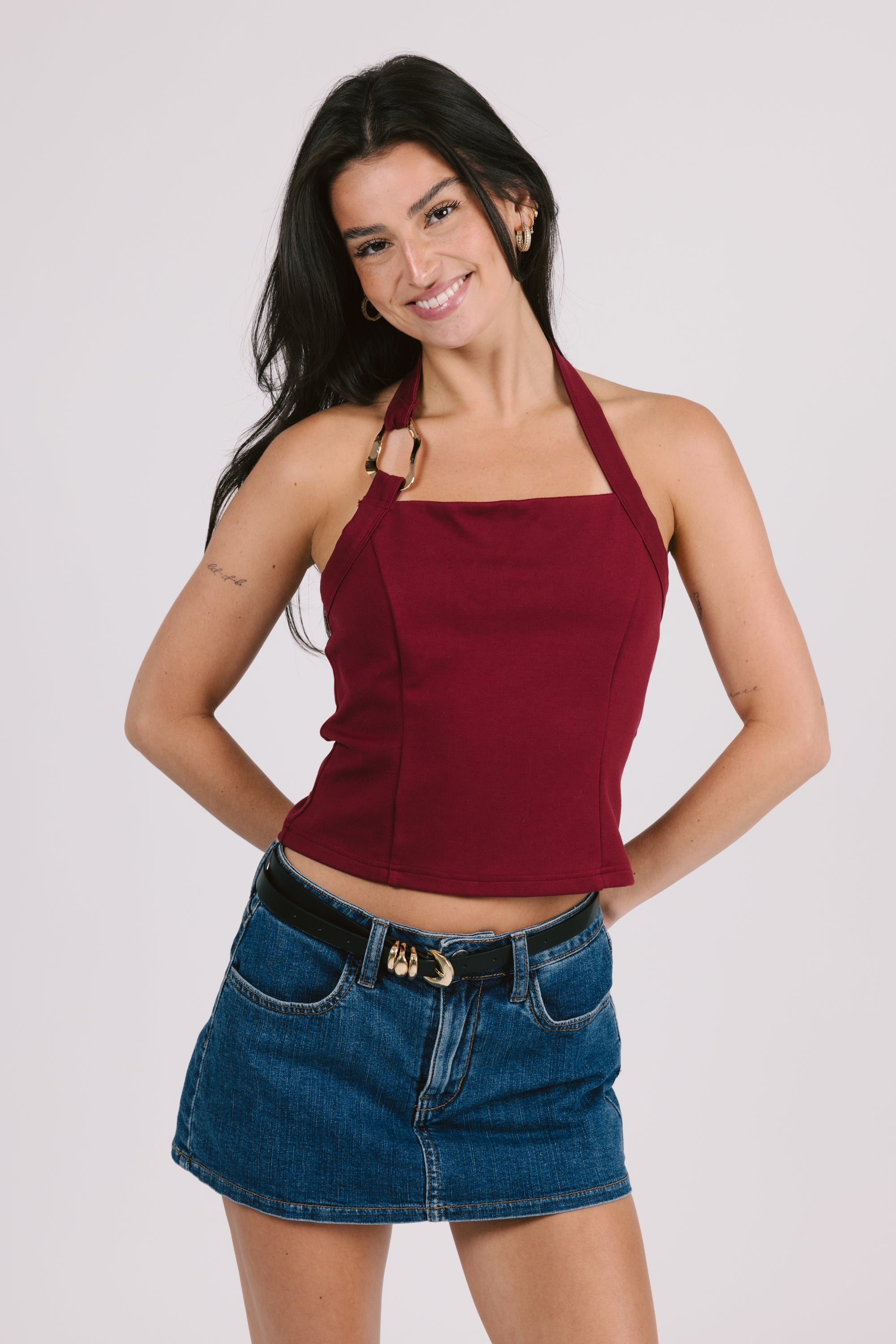 Inez Top in Burgundy