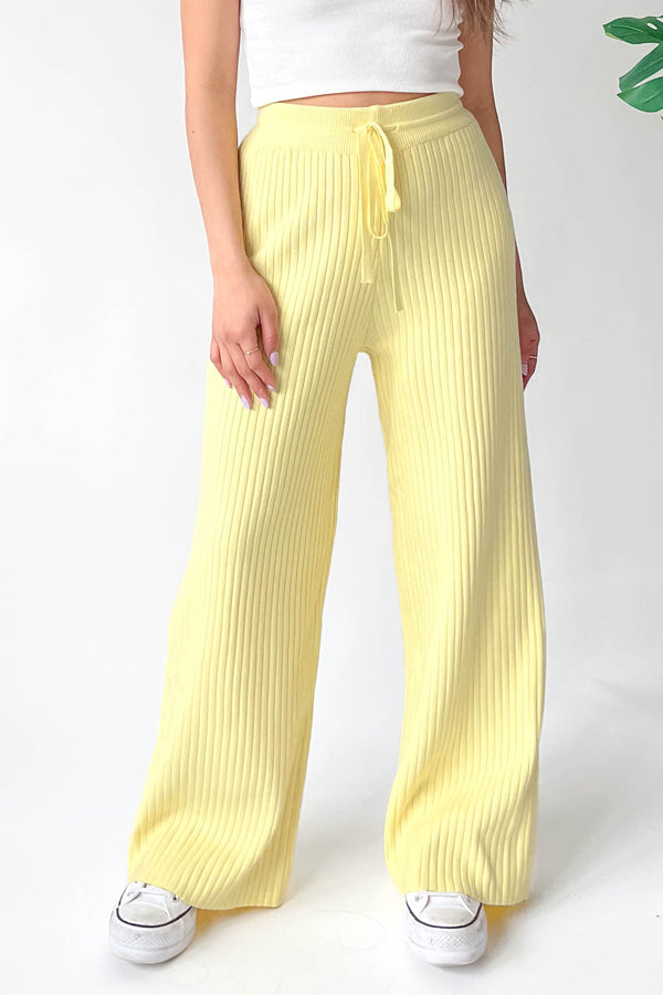 Unwritten Love Knit Pants in Yellow