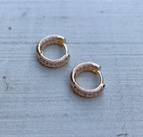 Pave Gold Baby Hoops