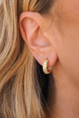 Pave Gold Baby Hoops